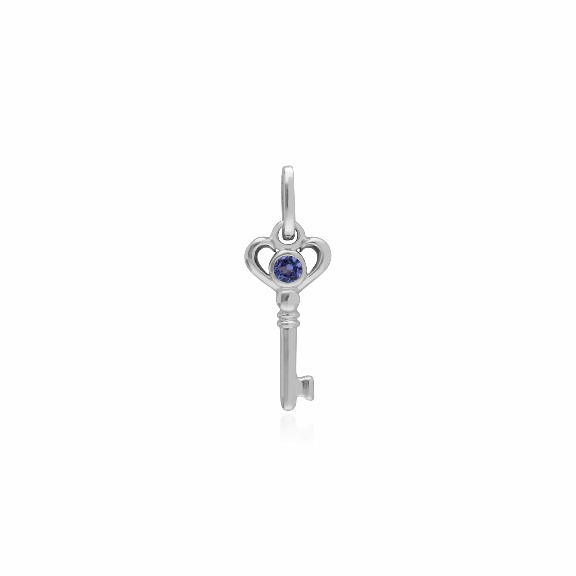 Classic Heart Lock Pendant & Tanzanite Key Charm Image 2