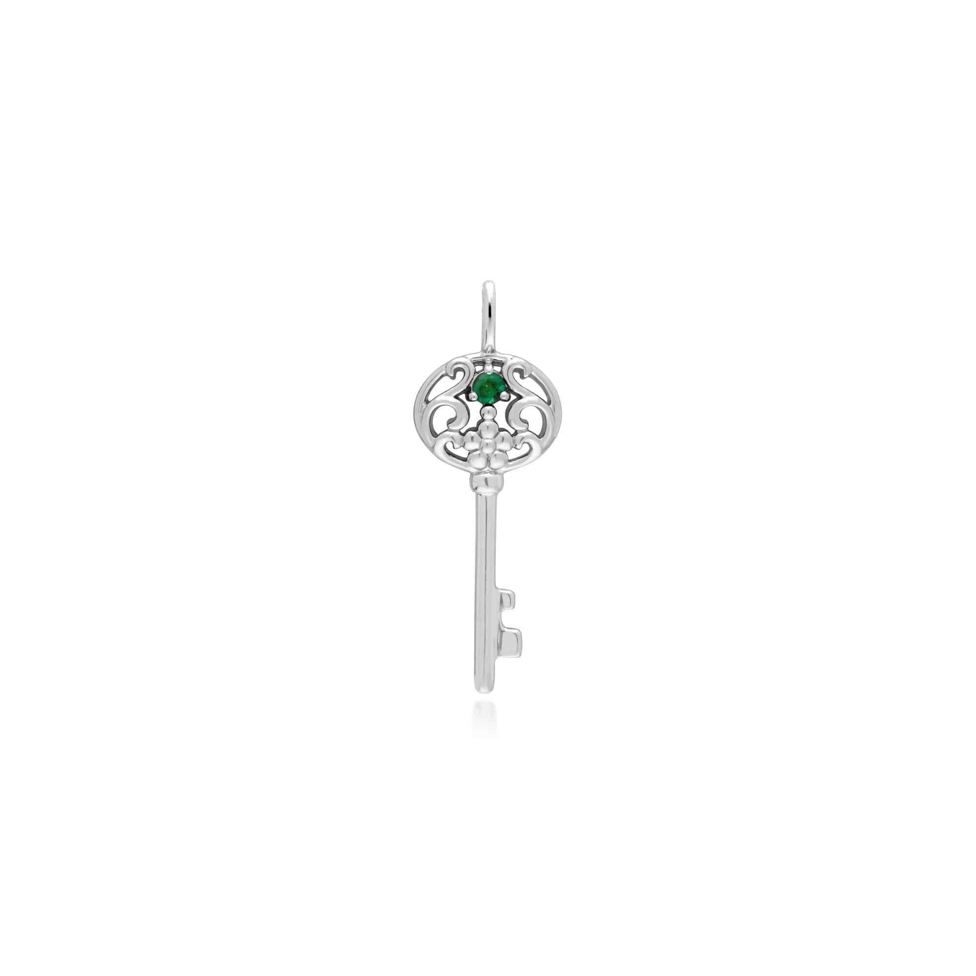 Classic Heart Lock Pendant & Emerald Big Key Charm Image 2