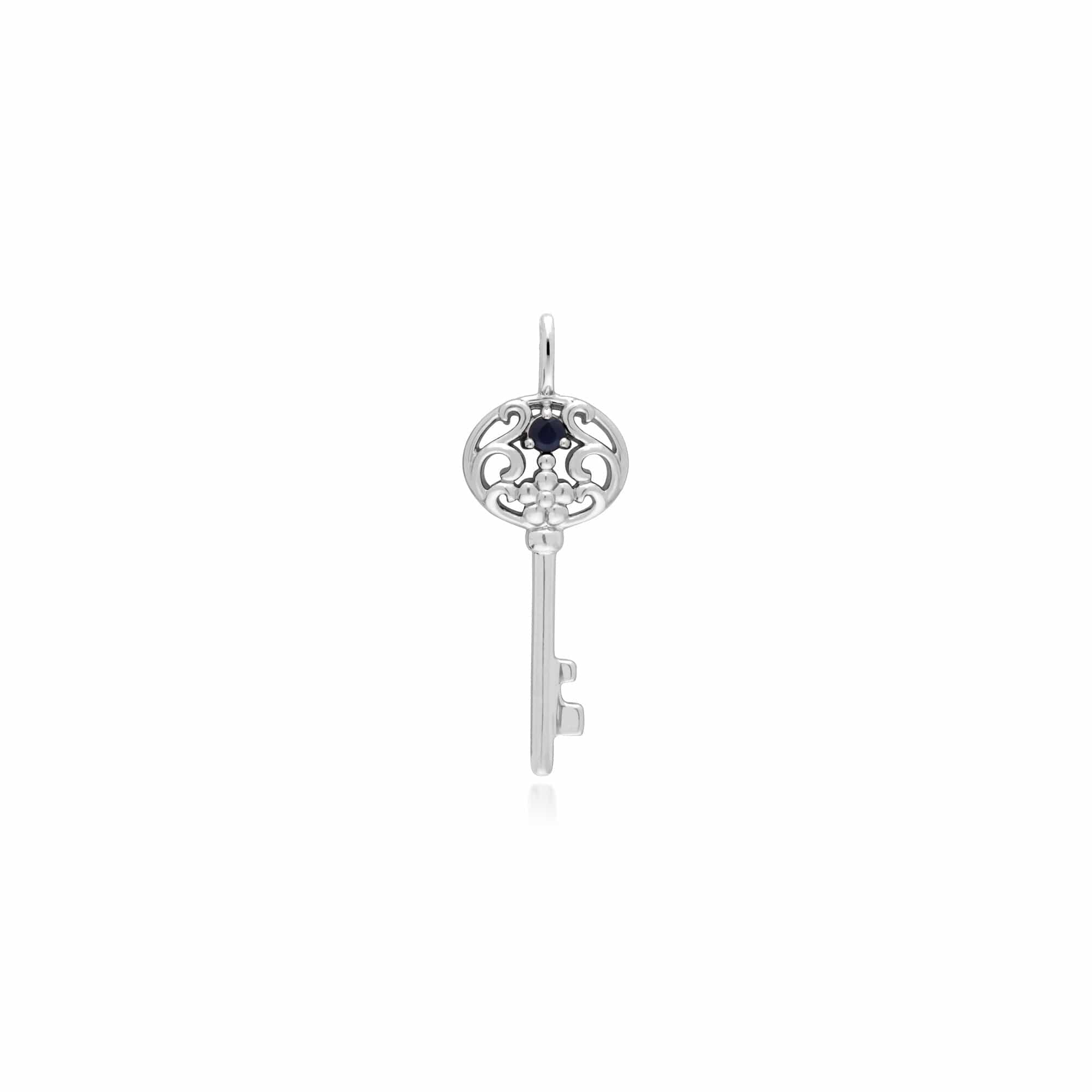 Classic Heart Lock Pendant & Sapphire Big Key Charm Image 2
