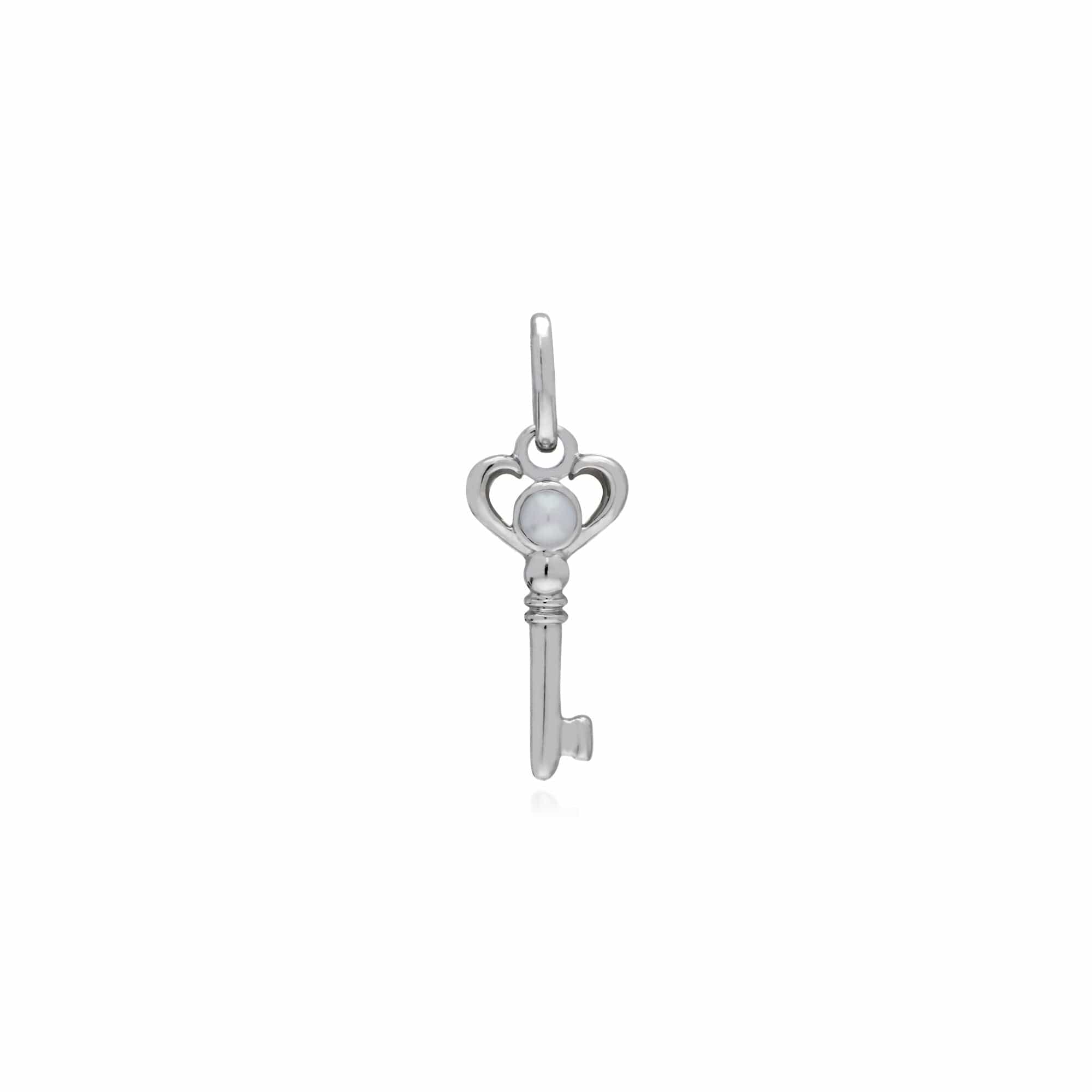 270P027201925 Gemondo Sterling Silver Pearl Small Key Charm 1