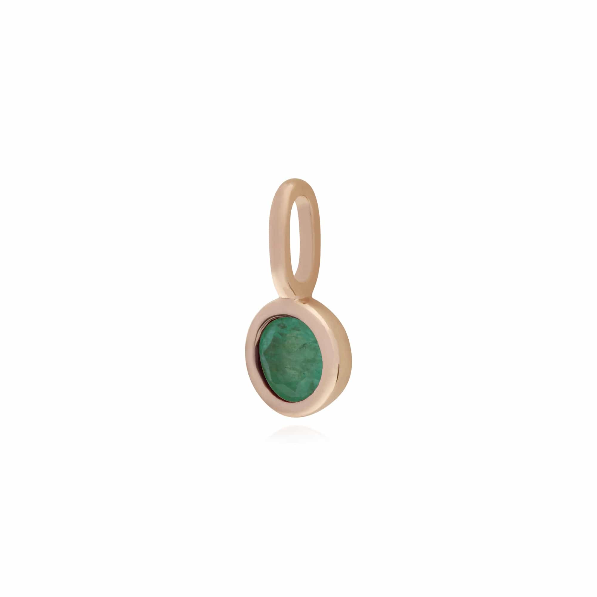 270P027302925 Gemondo Rose Gold Plated Sterling Silver Emerald Charm 2