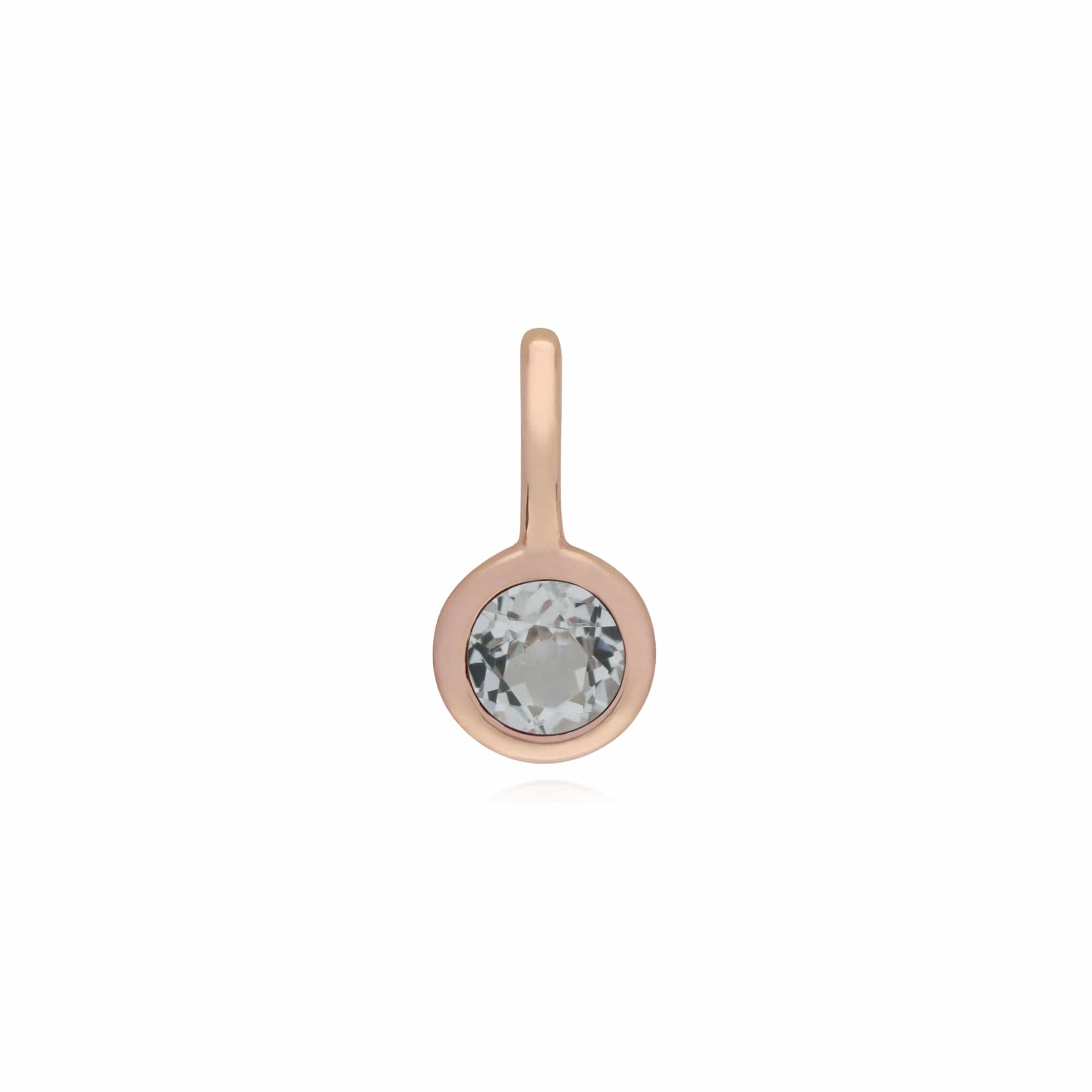 270P027308925-270P026901925 Classic Heart Lock Pendant & Clear Topaz Charm in Rose Gold Plated 925 Sterling Silver 2