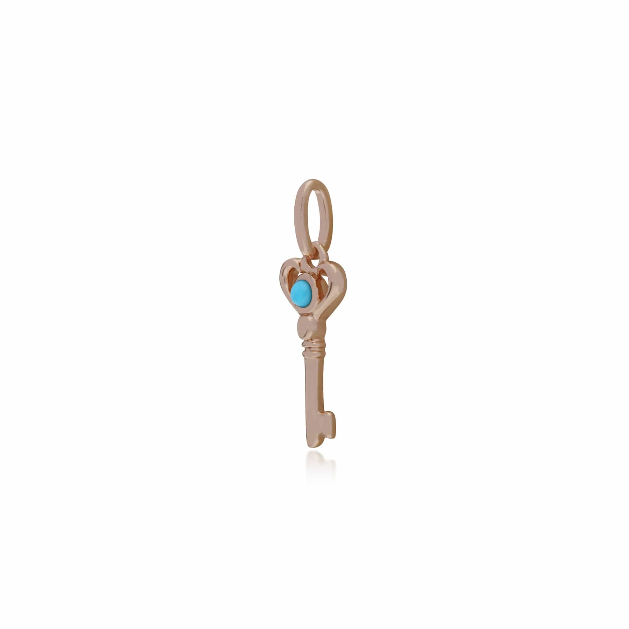 Gemondo Rose Gold Plated Sterling Silver Turquoise Small Key Charm - Gemondo