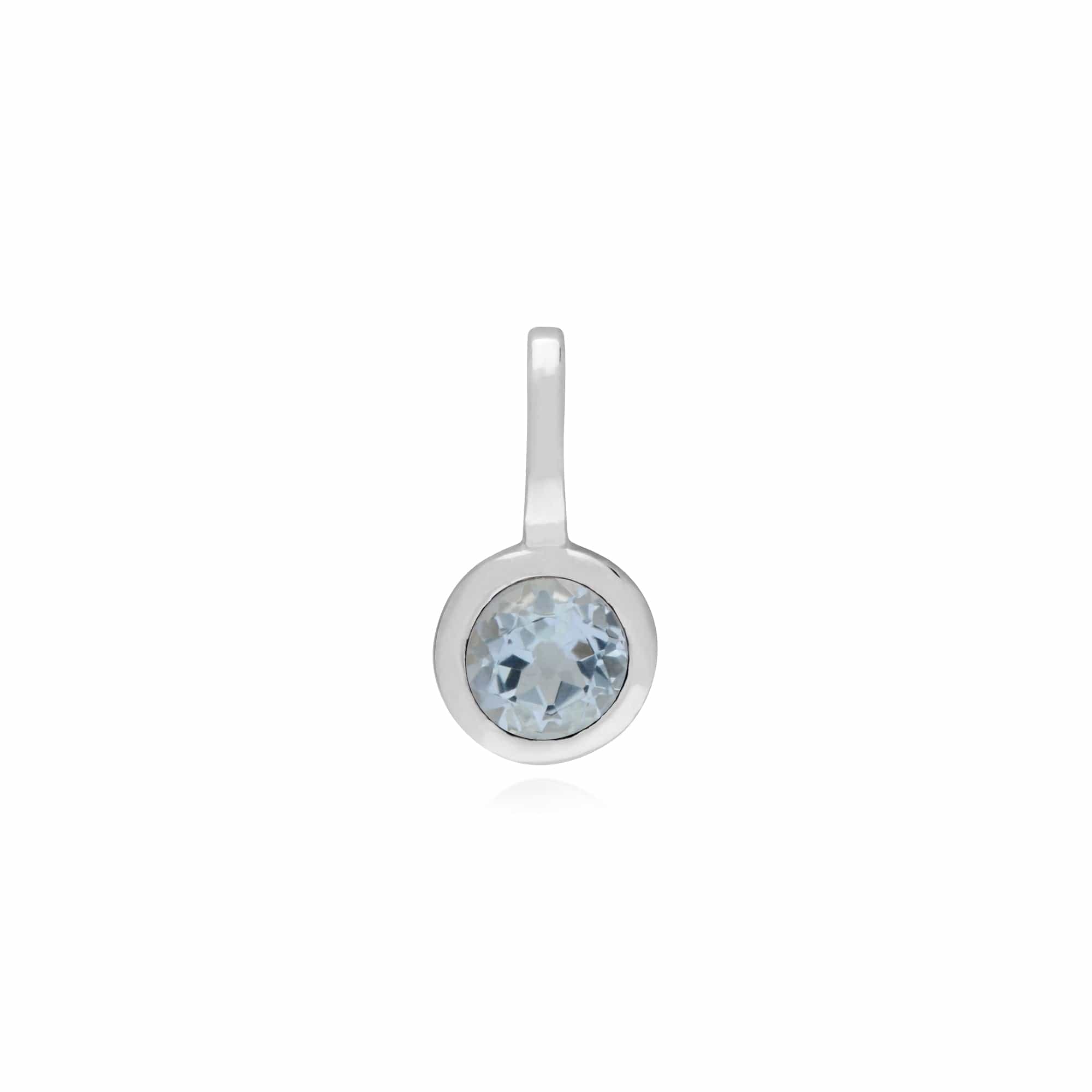 270P027607925-270P026601925 Classic Swirl Heart Lock Pendant & Aquamarine Charm in 925 Sterling Silver 2
