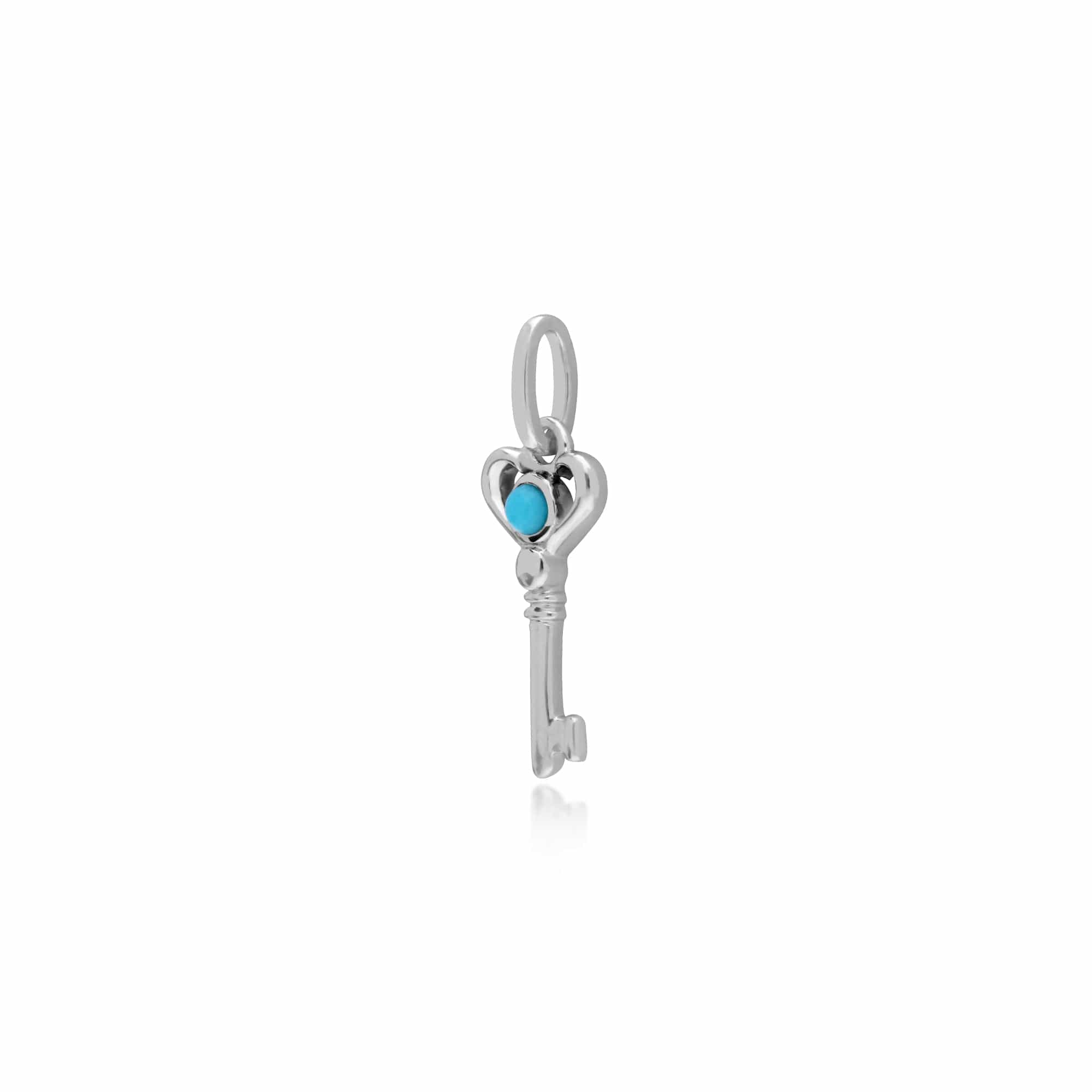 270P028301925 Gemondo Sterling Silver Turquoise Small Key Charm 2