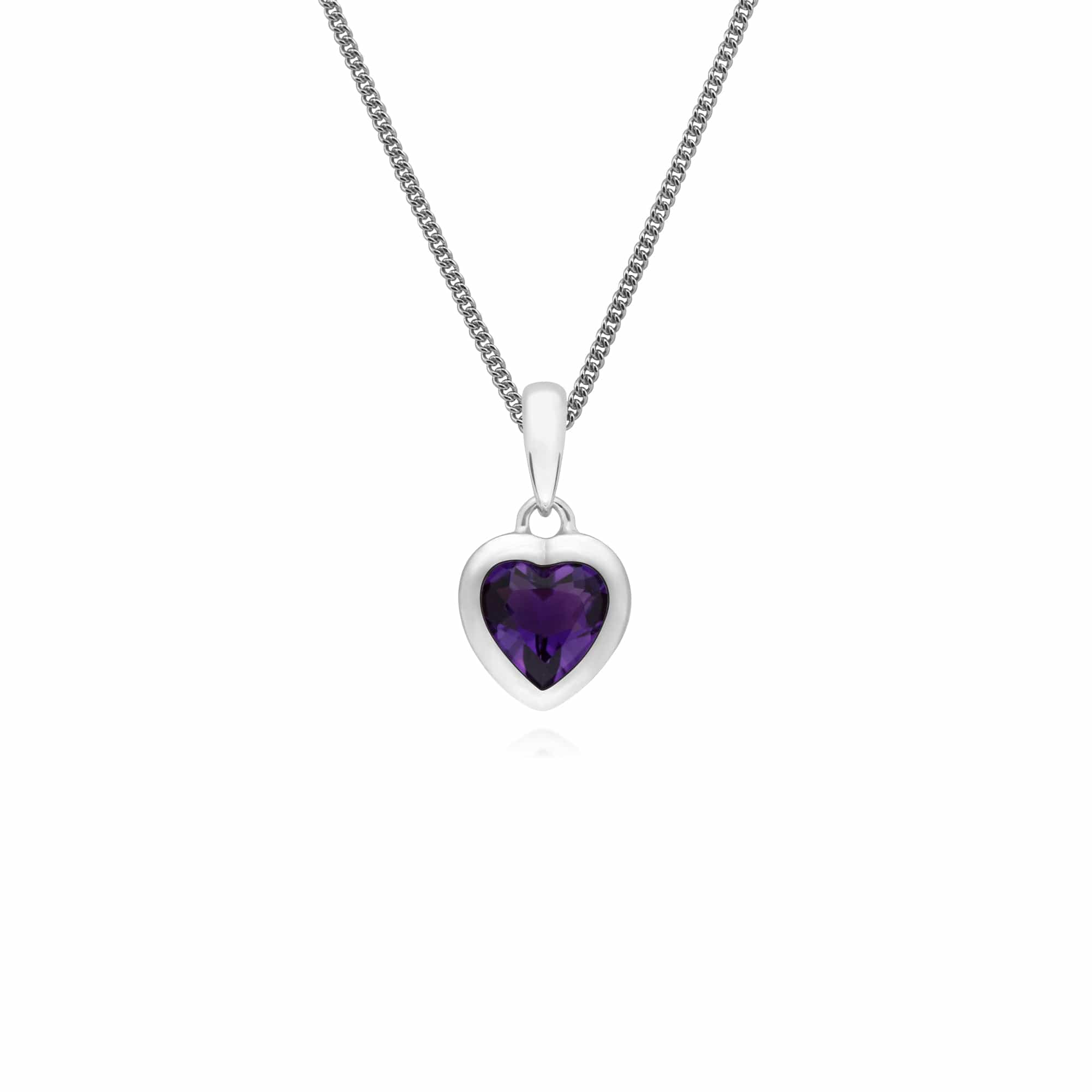 Classic Heart Amethyst Earrings & Pendant Set Image 3