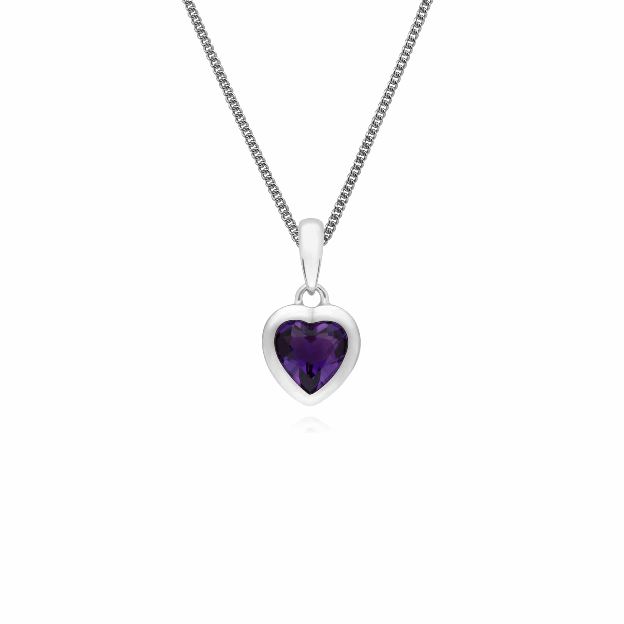 270E026201925-270P028701925 Classic Heart Amethyst Drop Earrings & Pendant Set in 925 Sterling Silver 3