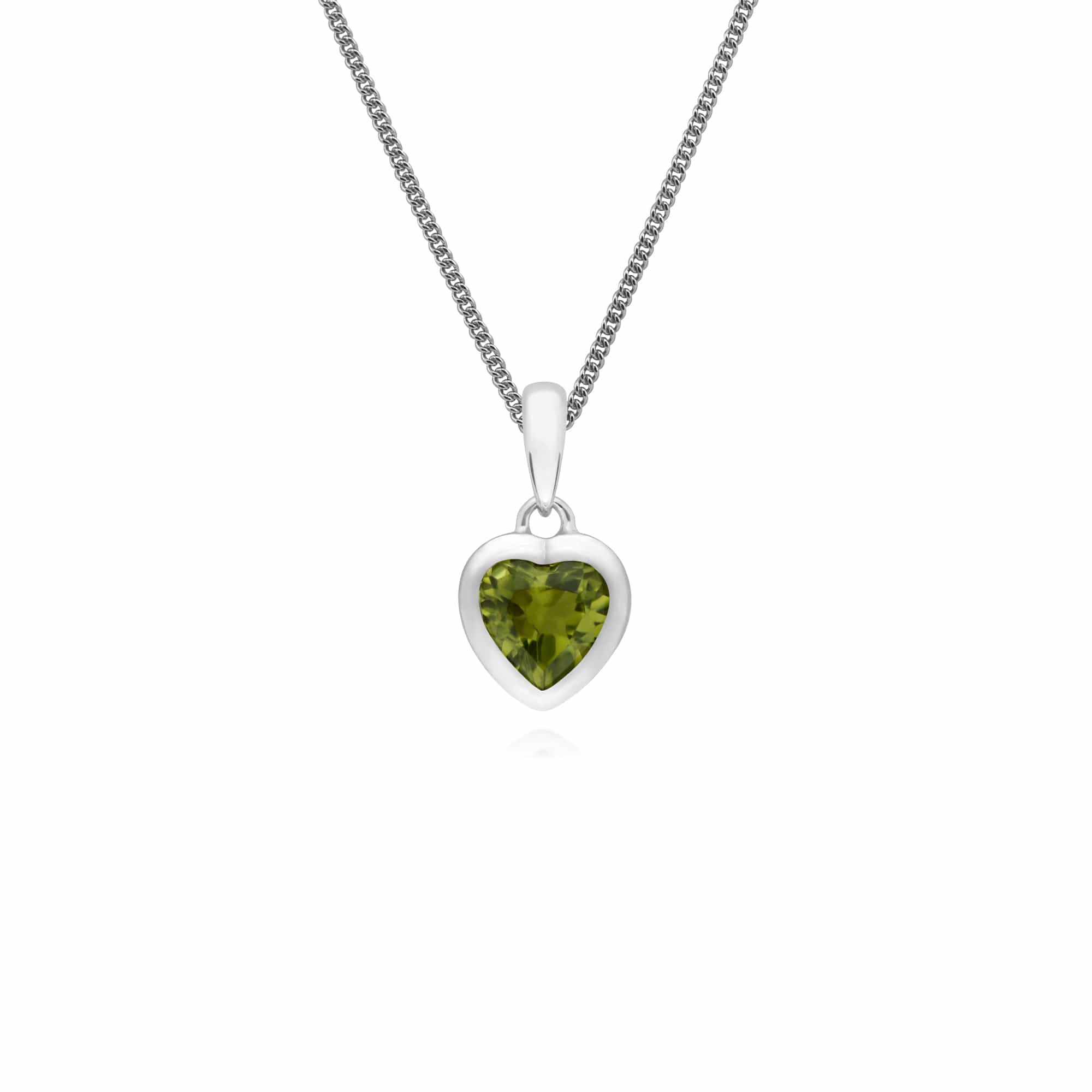 Classic Heart Peridot Earrings & Pendant Set Image 3