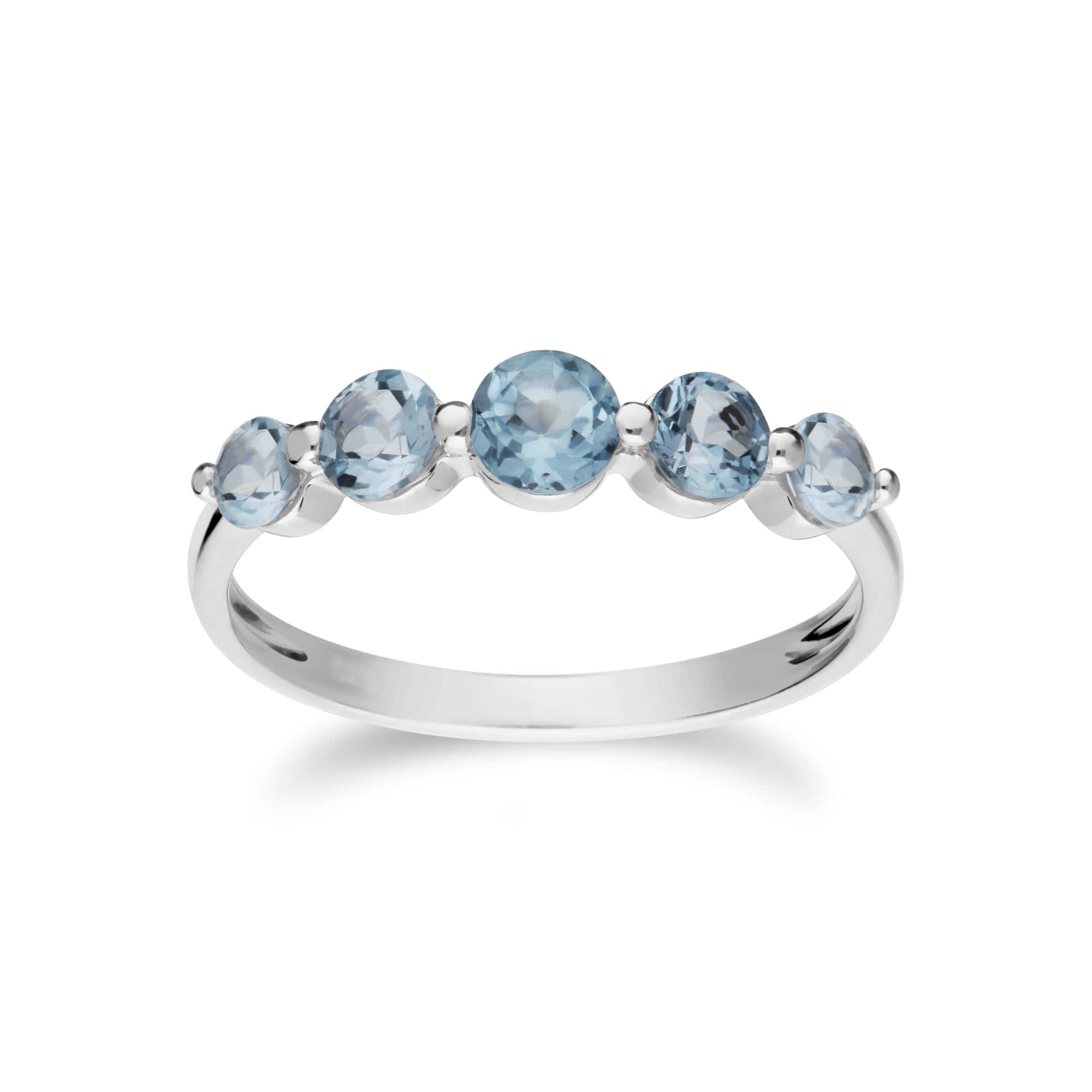 Classic  Blue Topaz Five Stone Bracelet &  Ring Set Image 3