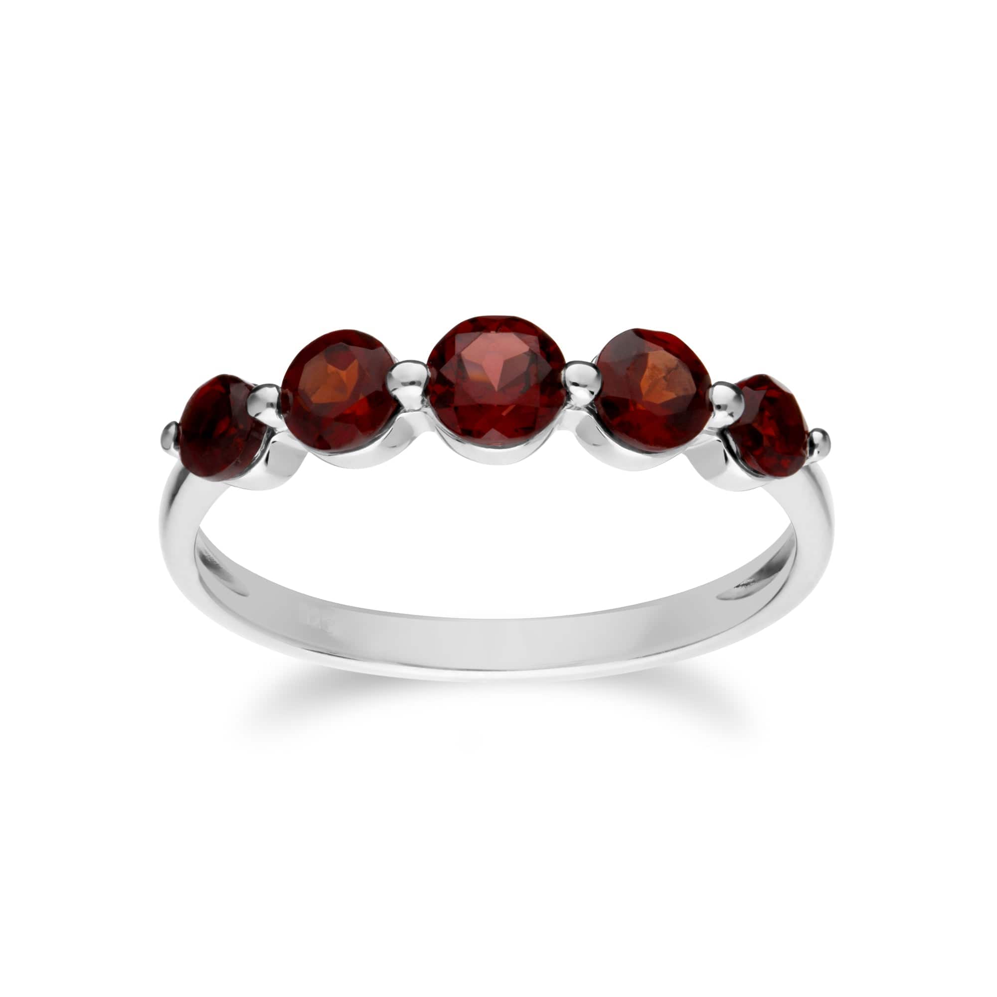 Classic Round Garnet Five Stone Ring & Necklace Set Image 3
