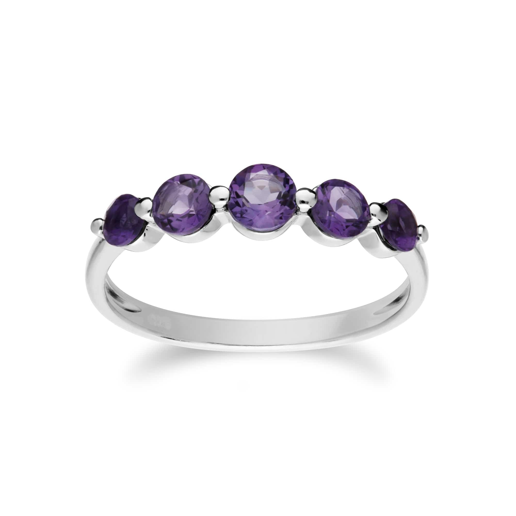 Classic  Amethyst Five Stone Bracelet &  Ring Set Image 3