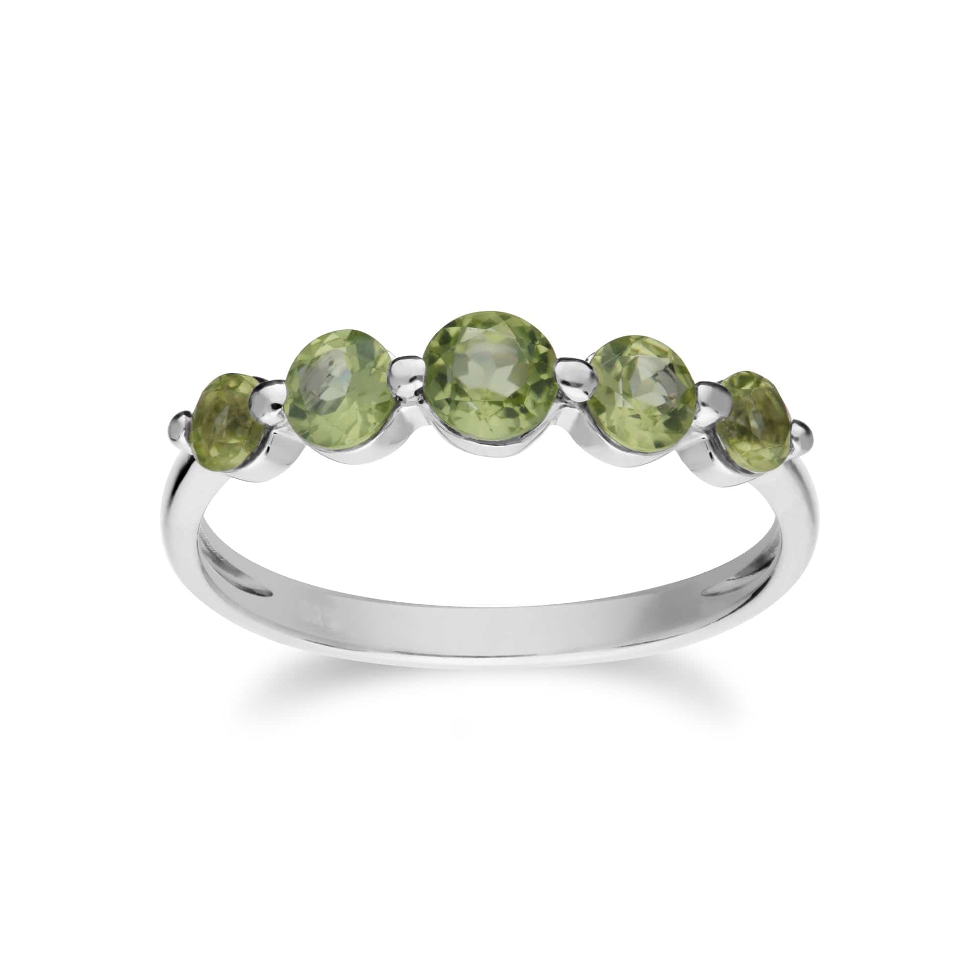 Classic Round Peridot Five Stone Ring & Necklace Set Image 3