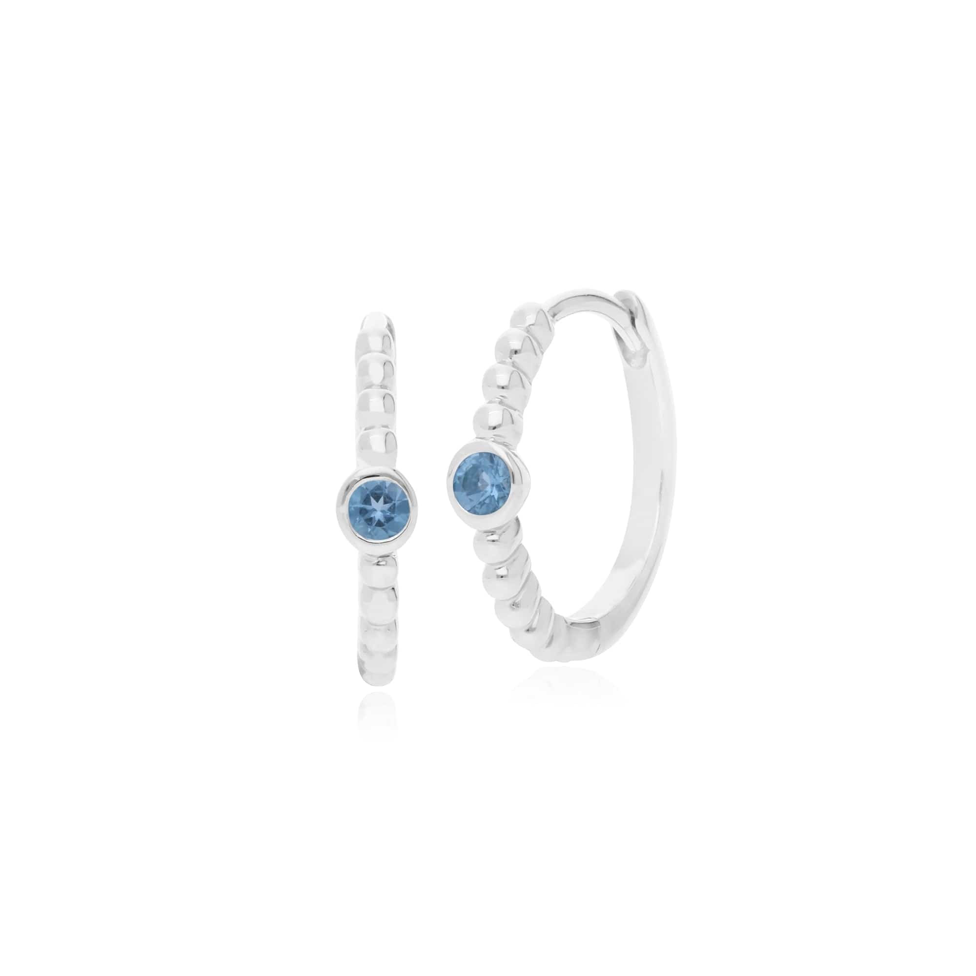 Gemondo Sterling Silver 0.12ct Blue Topaz November Birthstone Hoop Earring - Gemondo