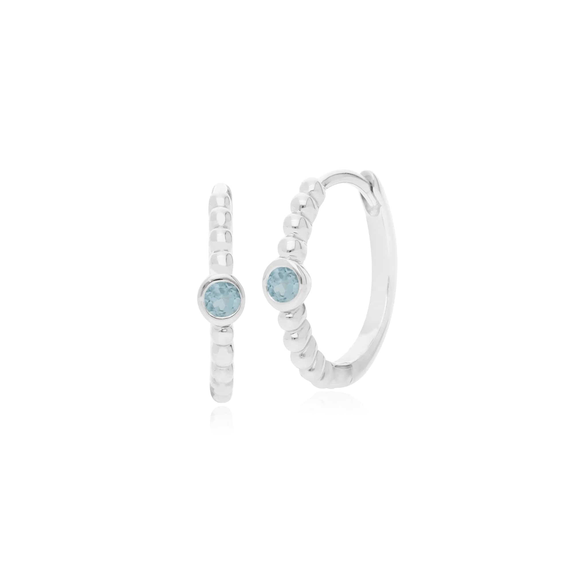 Essential Aquamarine Bezel Hoop Earrings & Ring Set Image 2