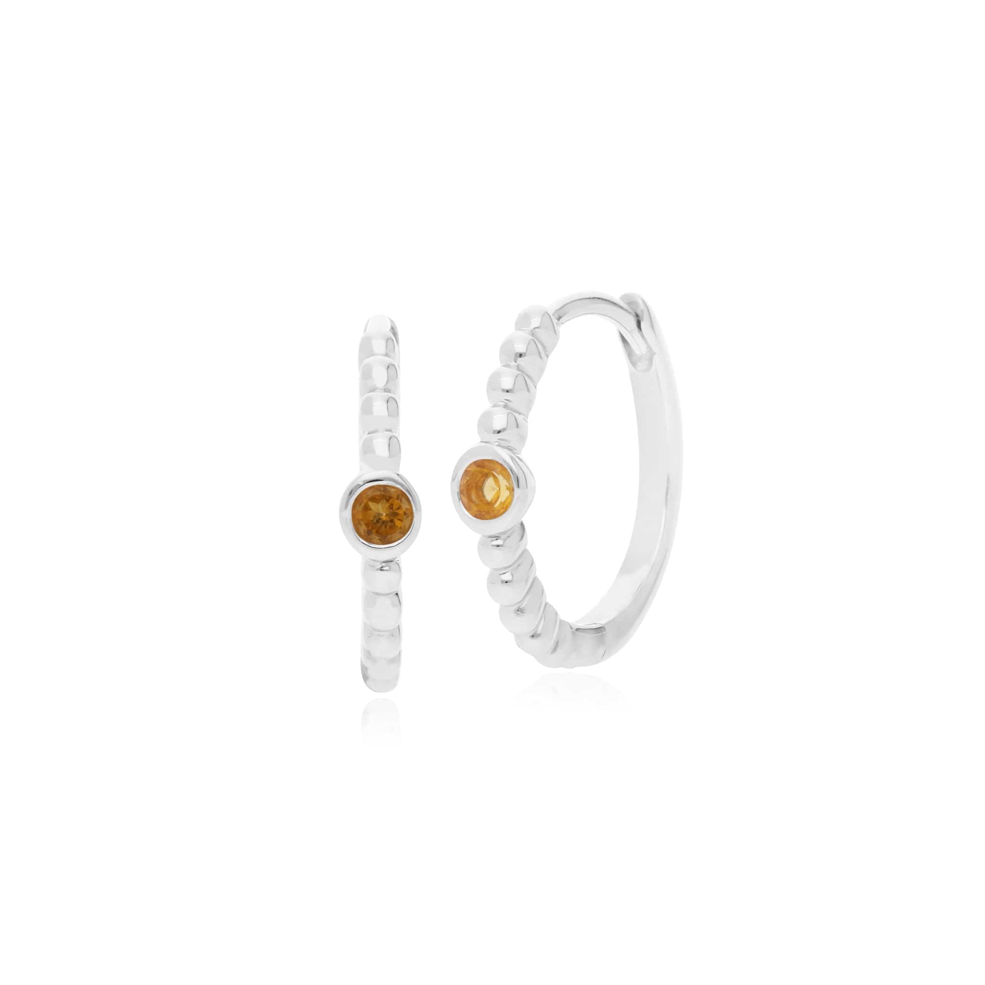 Gemondo Sterling Silver 0.09ct Citrine November Birthstone Hoop Earring - Gemondo