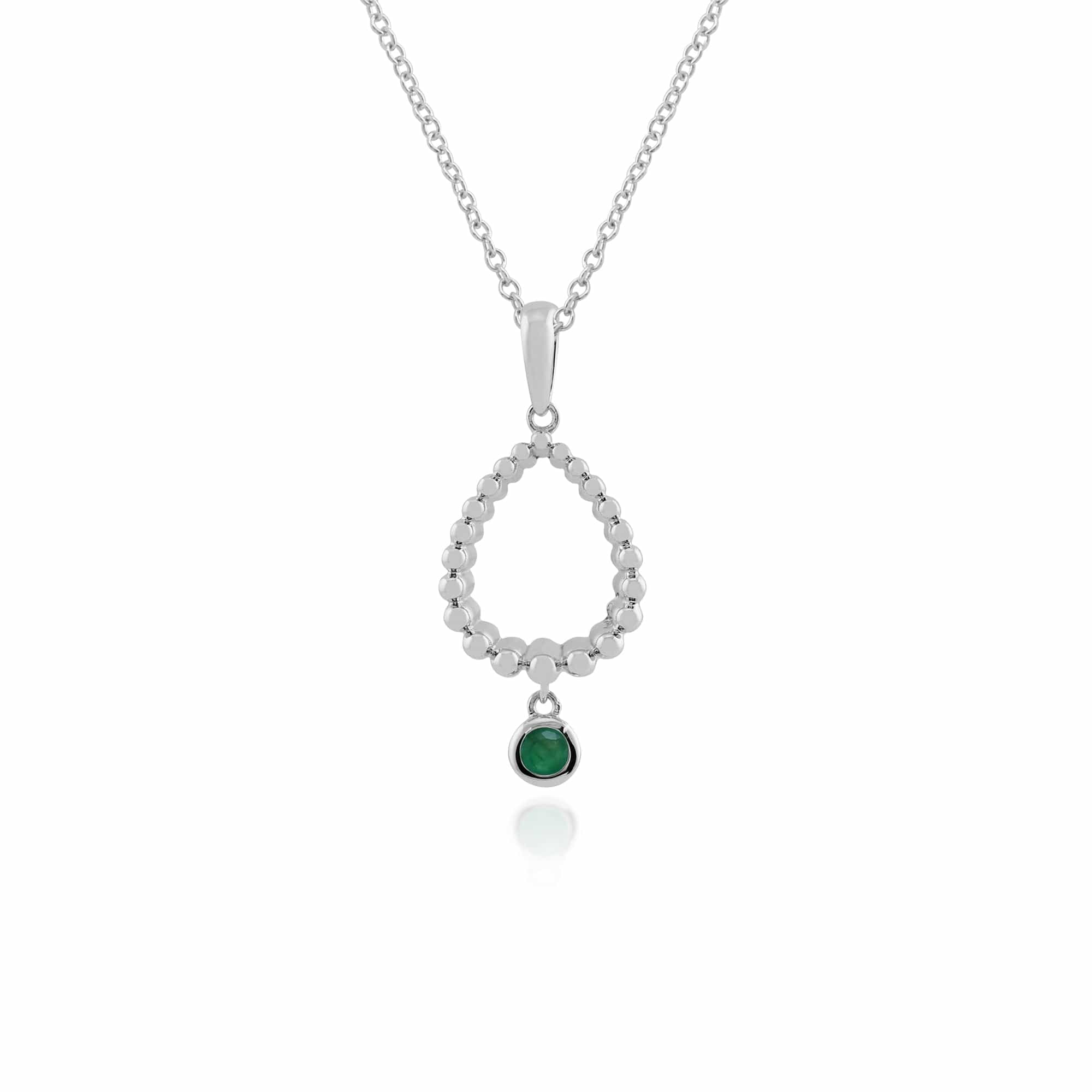 Gemondo 925 Sterling Silver 0.11ct Emerald Pendant on 45cm Chain Image