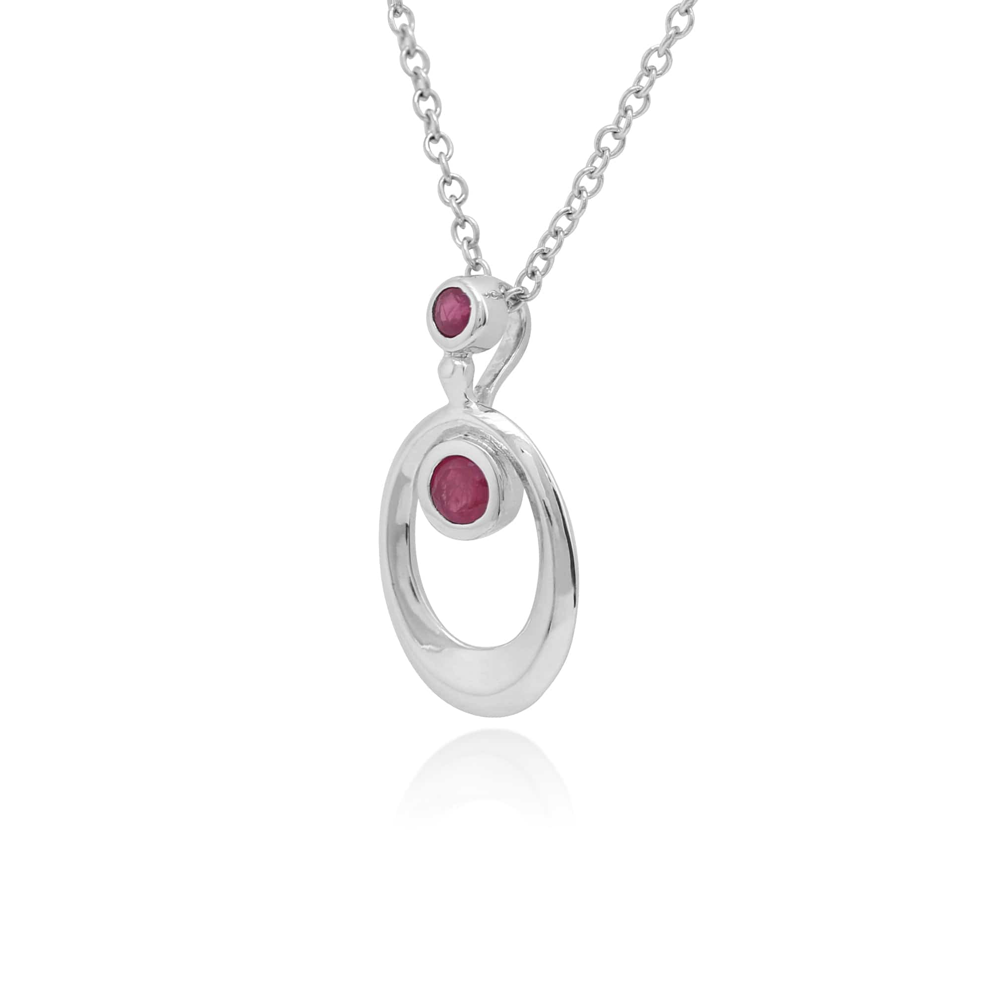 Sterling Silver Ruby Pendant Necklace Image 2