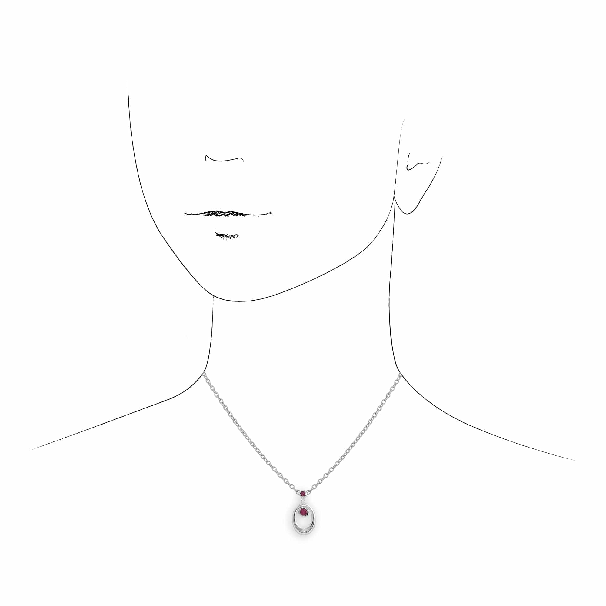 Sterling Silver Ruby Pendant Necklace Image 3