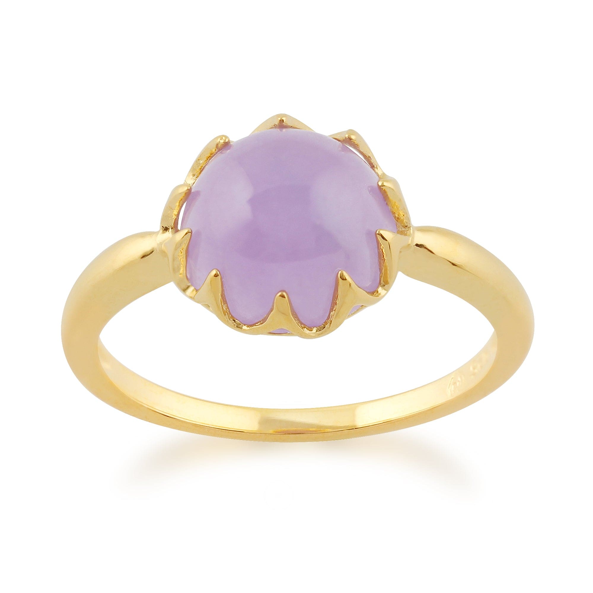 Lavender Jade 'Calo' Pastel Ring in 9ct Yellow Gold Plated Sterling Silver  Image 1