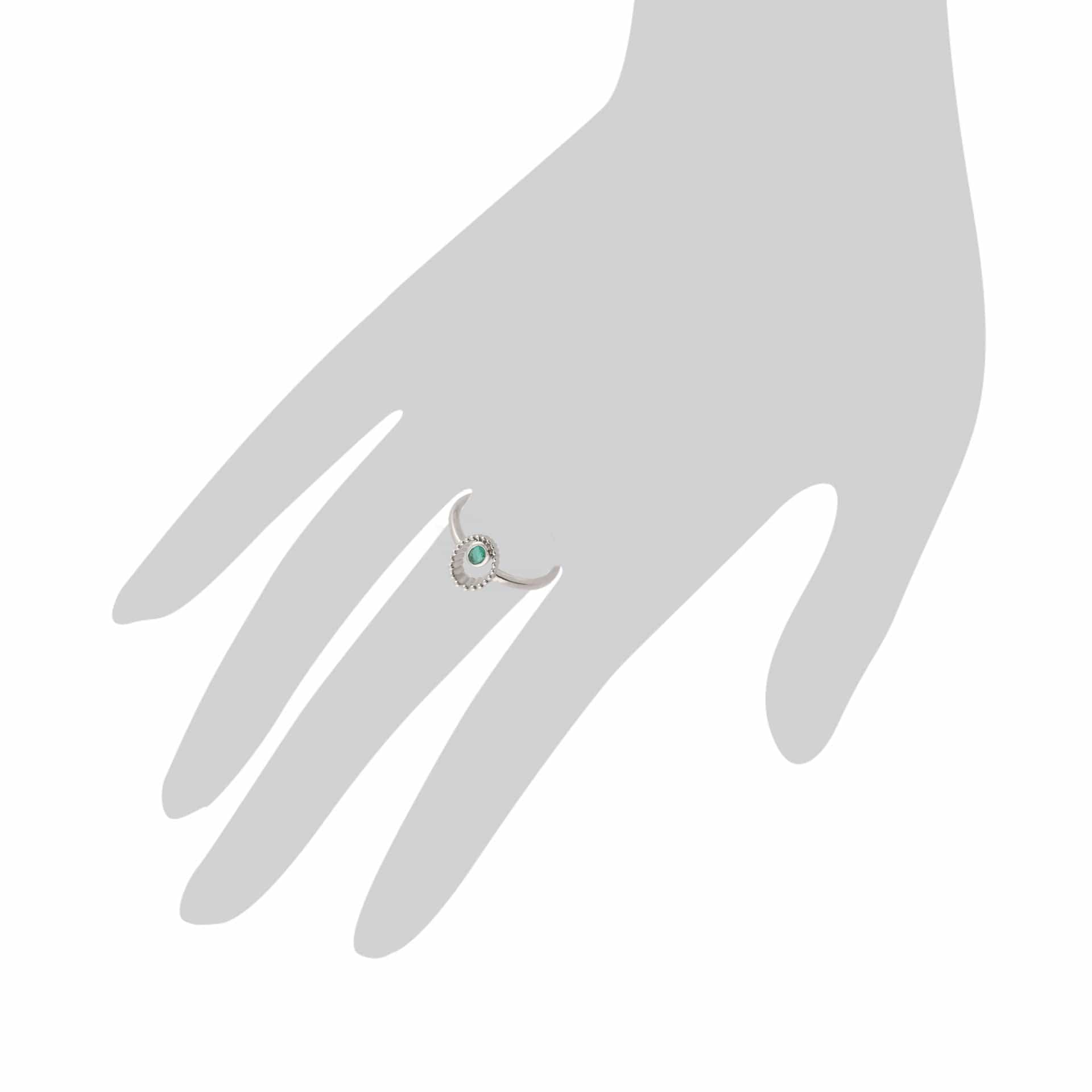 271R019201925 Gemondo 925 Sterling Silver 0.11ct Emerald Ring 2
