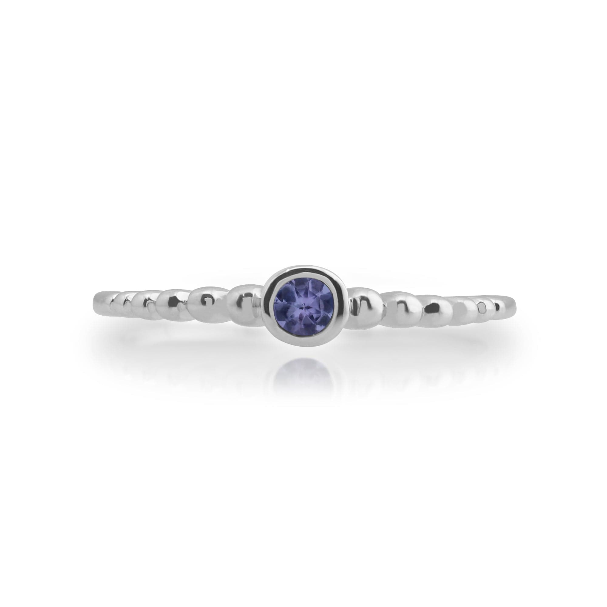 Essential Round Tanzanite Bezel Set Stack Ring in 925 Sterling Silver - Gemondo