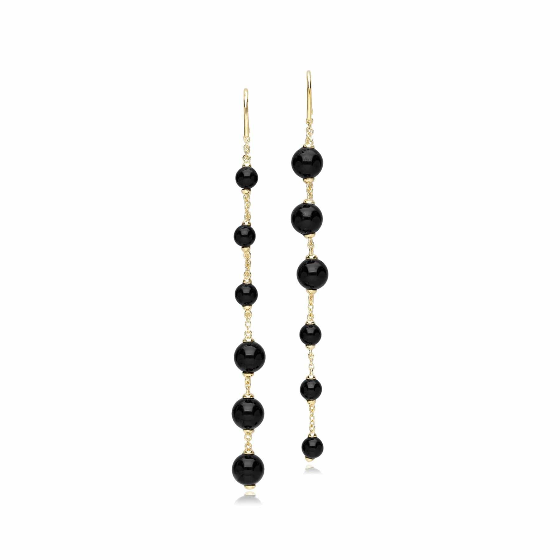 270E033901925 ECFEW™ Unifier Mismatched Black Onyx Dangle Drop Earrings In Sterling Silver 1