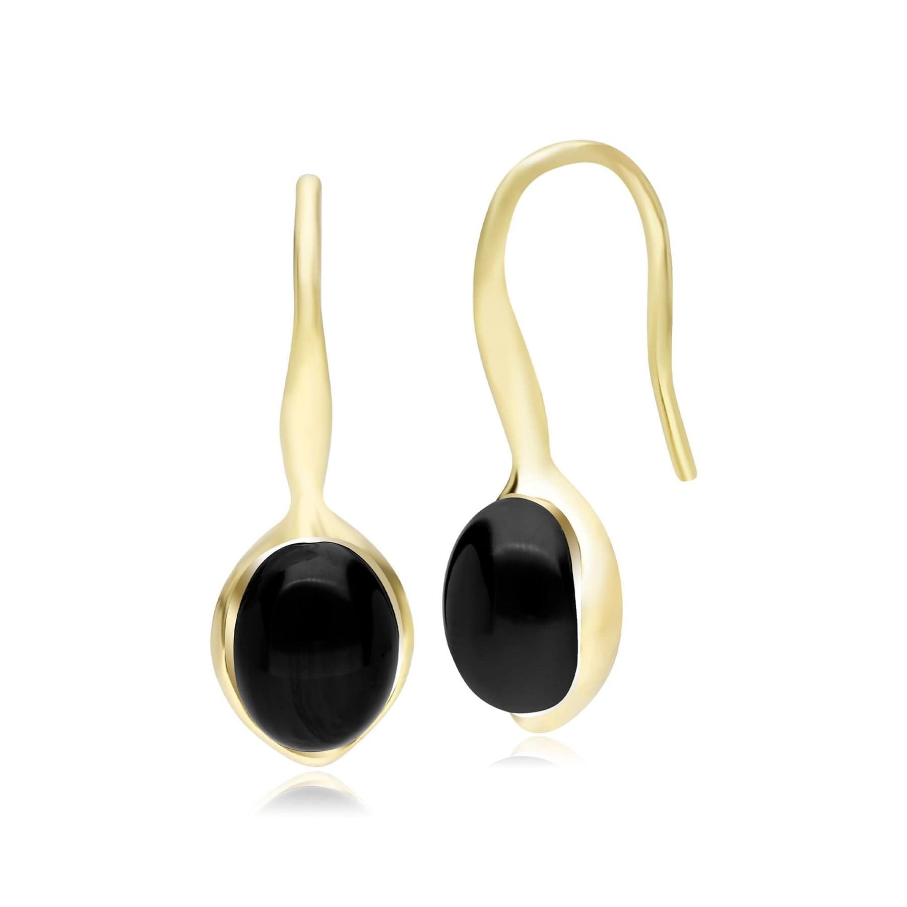 New Classic Irregular B Gem Black Onyx Drop Earrings