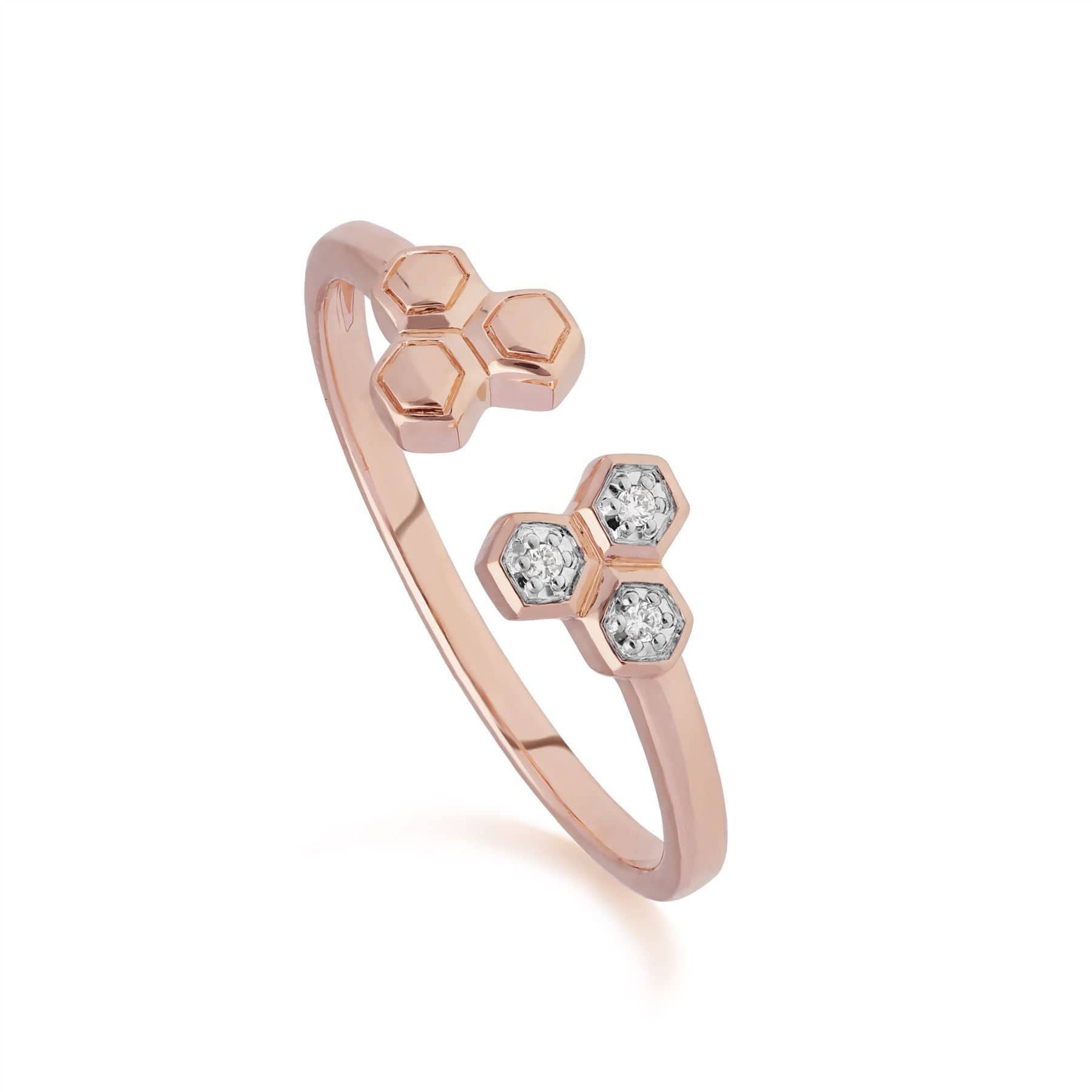 Diamond Trilogy Necklace & Ring Set in 9ct Rose Gold - Gemondo