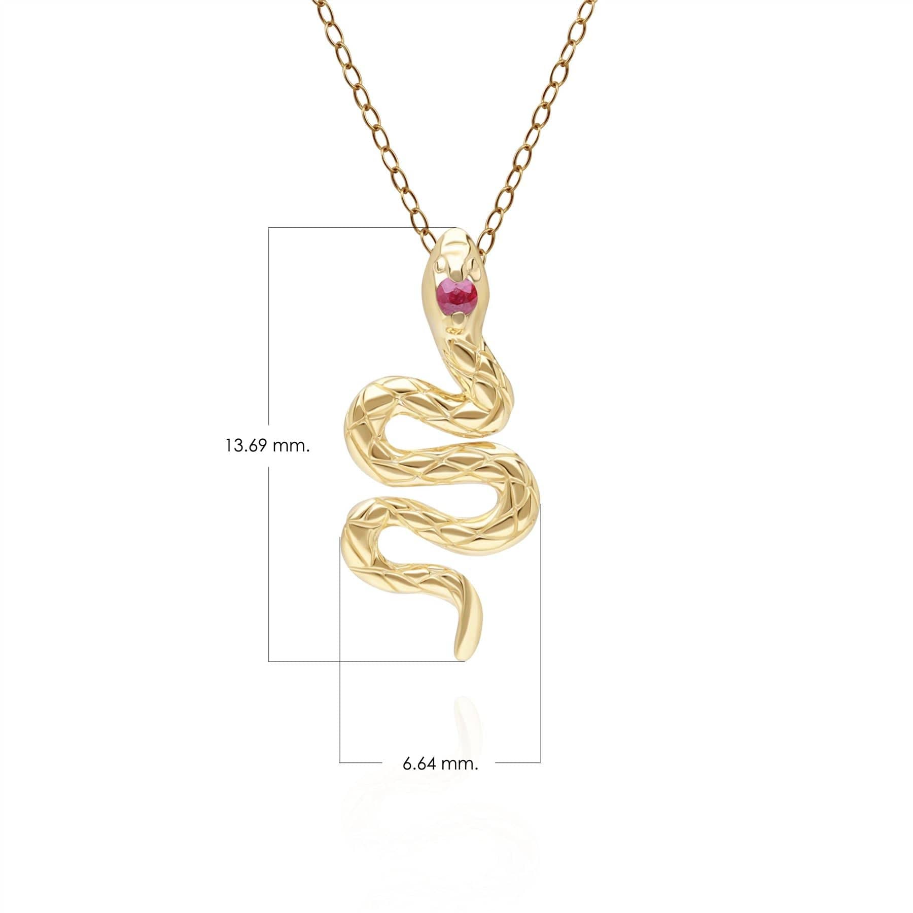 ECFEW™ Ruby Snake Wrap Pendant in 9ct Yellow Gold - Gemondo
