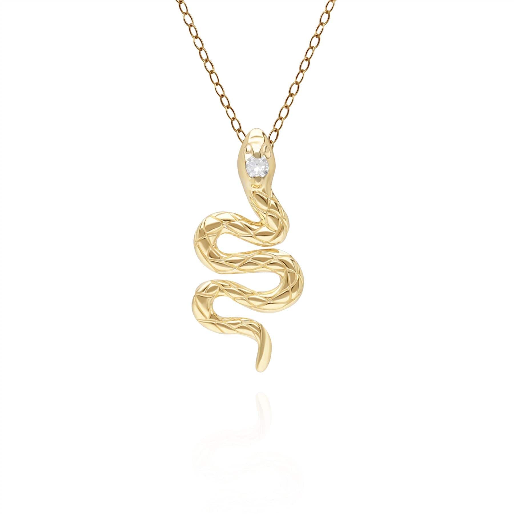 ECFEW™ Diamond Snake Wrap Pendant in 9ct Yellow Gold - Gemondo