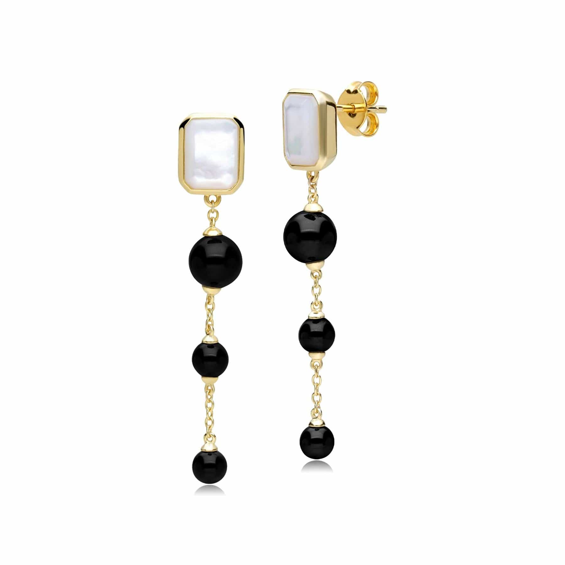 Gemondo ECFEW™ 'The Unifier' Mother of Pearl & Onyx Dangle Drop Earrings