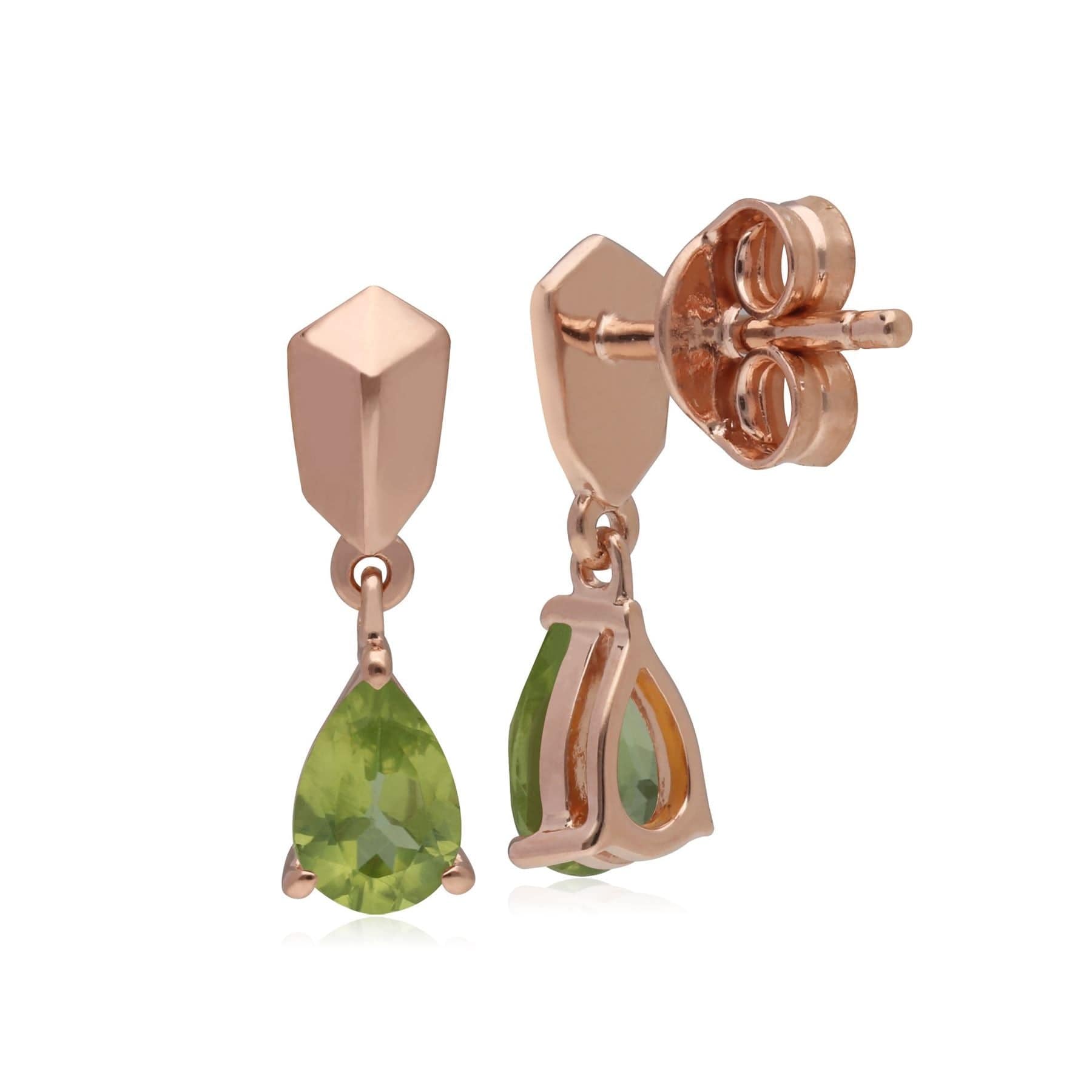Buy Pear Shape Gold Earrings Green Stone 14K Gold Dangler Earring Peridot  Gemstone Teardrop Earring Gift For Anniversary Wedding Jewellery (Rose Gold)  at Amazon.in