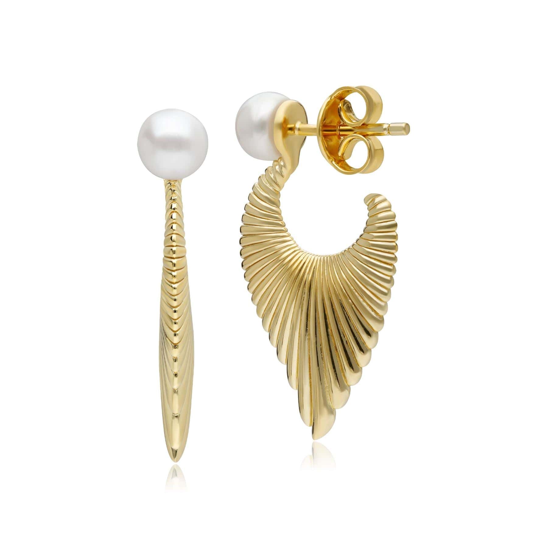 Caruso Cultured Freshwater Pearl Fan Drop Earrings 1