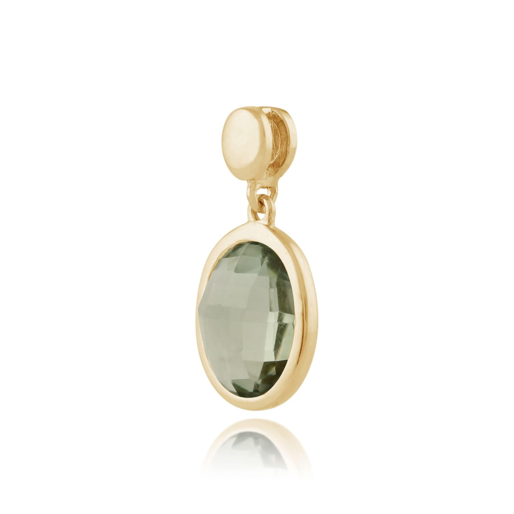 Gemondo 9ct Yellow Gold Oval Mint Green Quartz Pendant on Chain