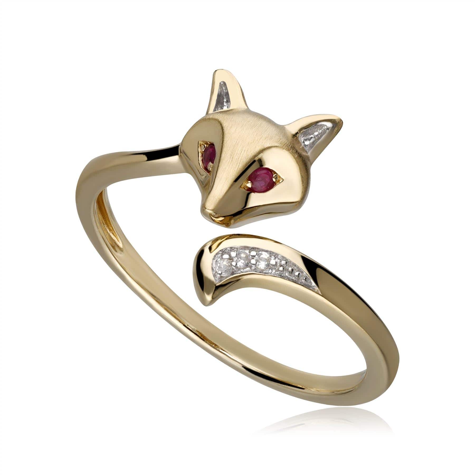 132R8339019 Gardenia Ruby Fox Ring In 9ct Yellow Gold 1