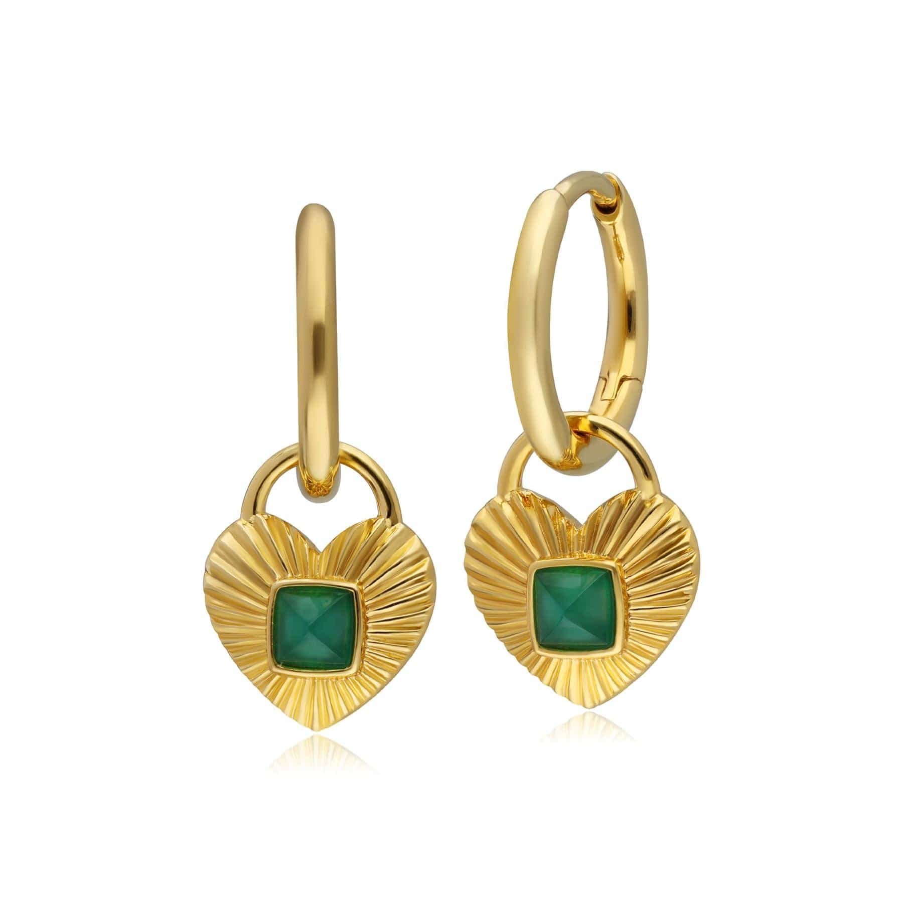 Queen of Hearts Chalcedony Charm Hoop Earrings