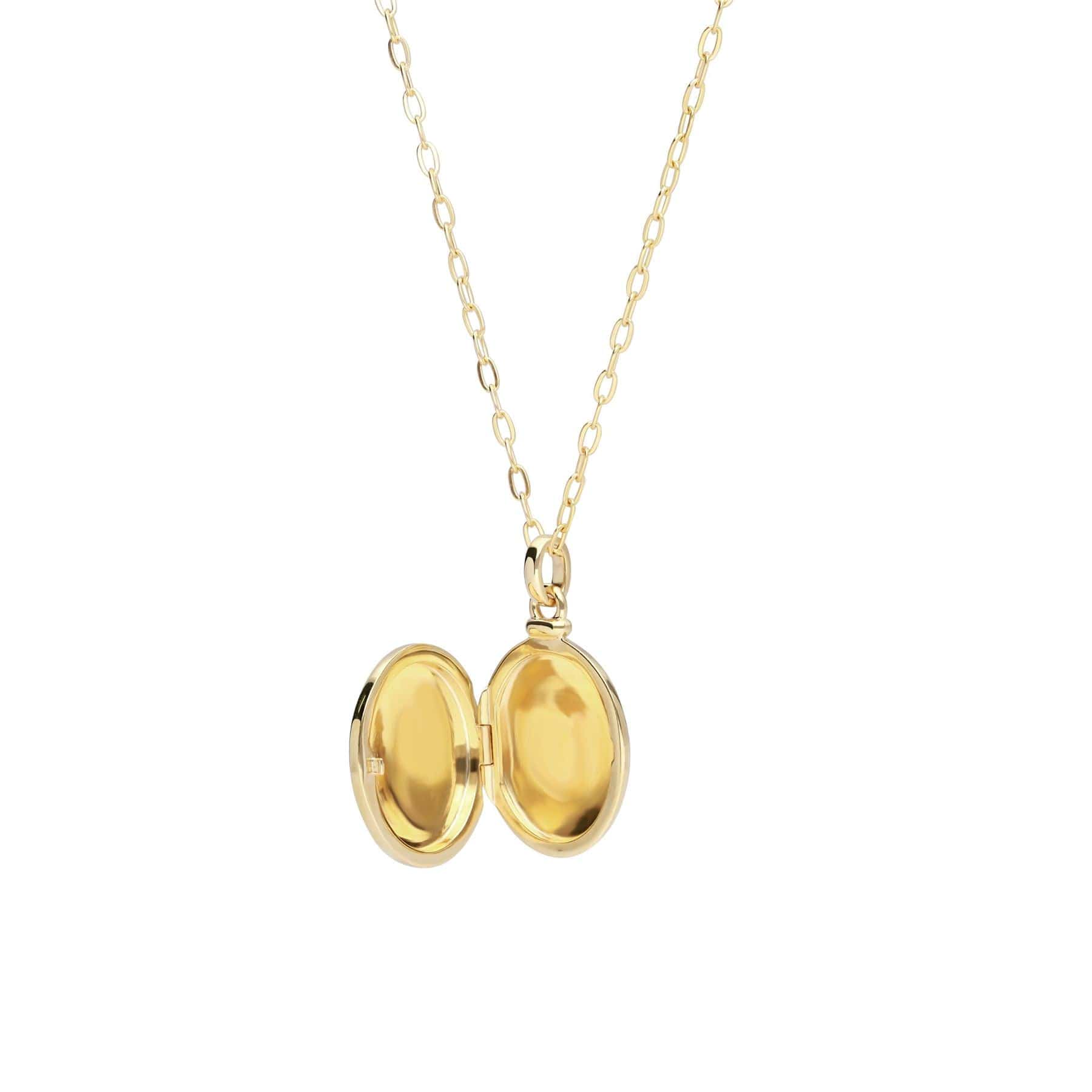 Bona Fide Mother of Pearl Oval Locket In Yellow Gold Plated Silver - Gemondo
