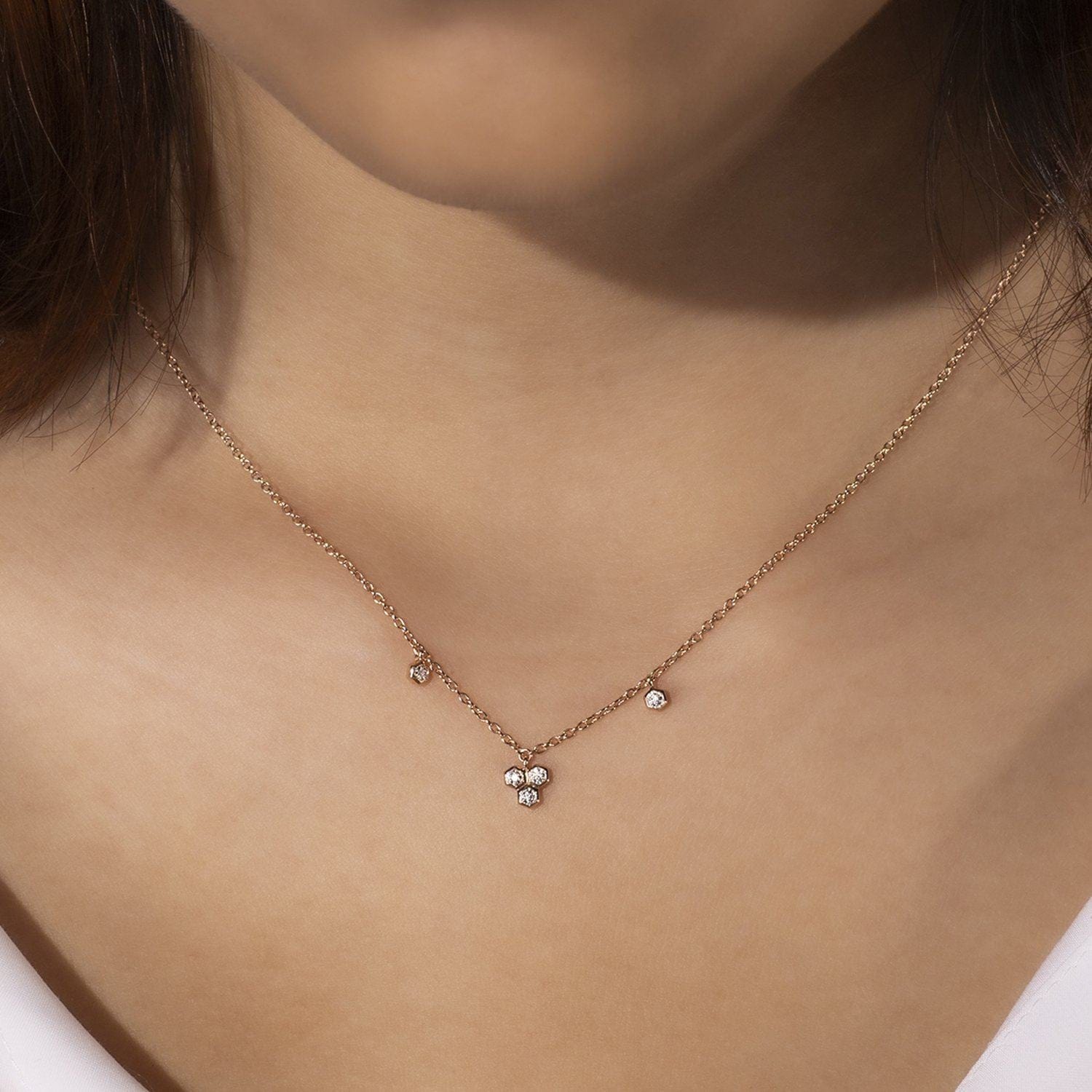 Diamond Geometric Trilogy Necklet