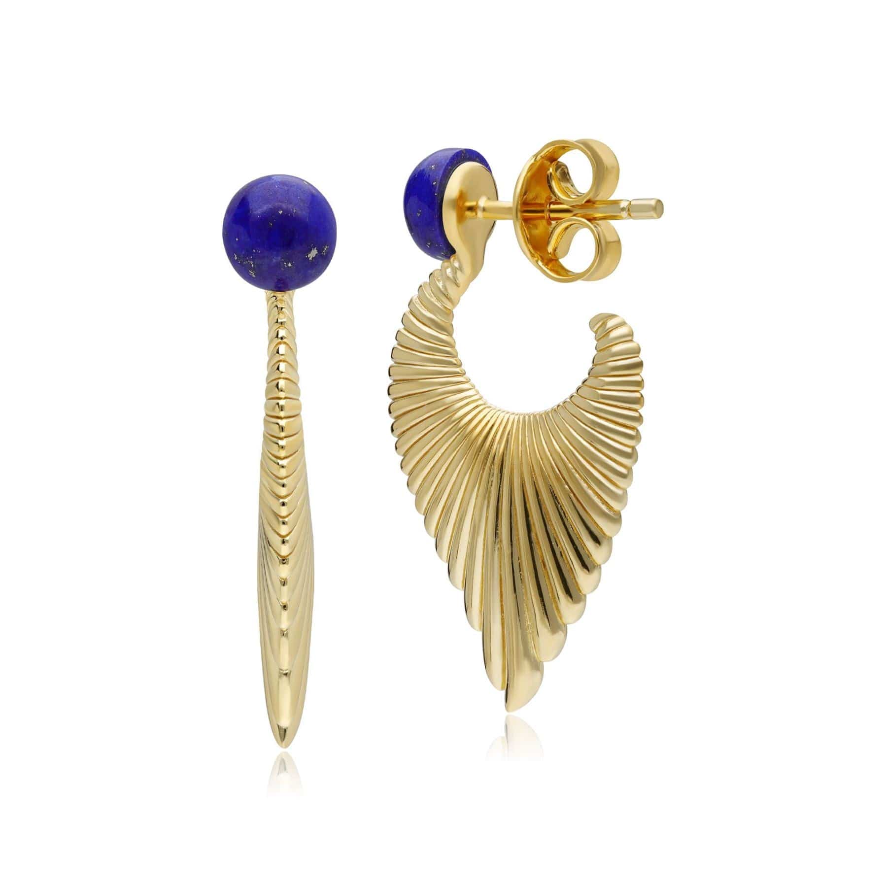 Caruso Lapis Lazuli Fan Drop Earrings In Sterling Silver - Gemondo