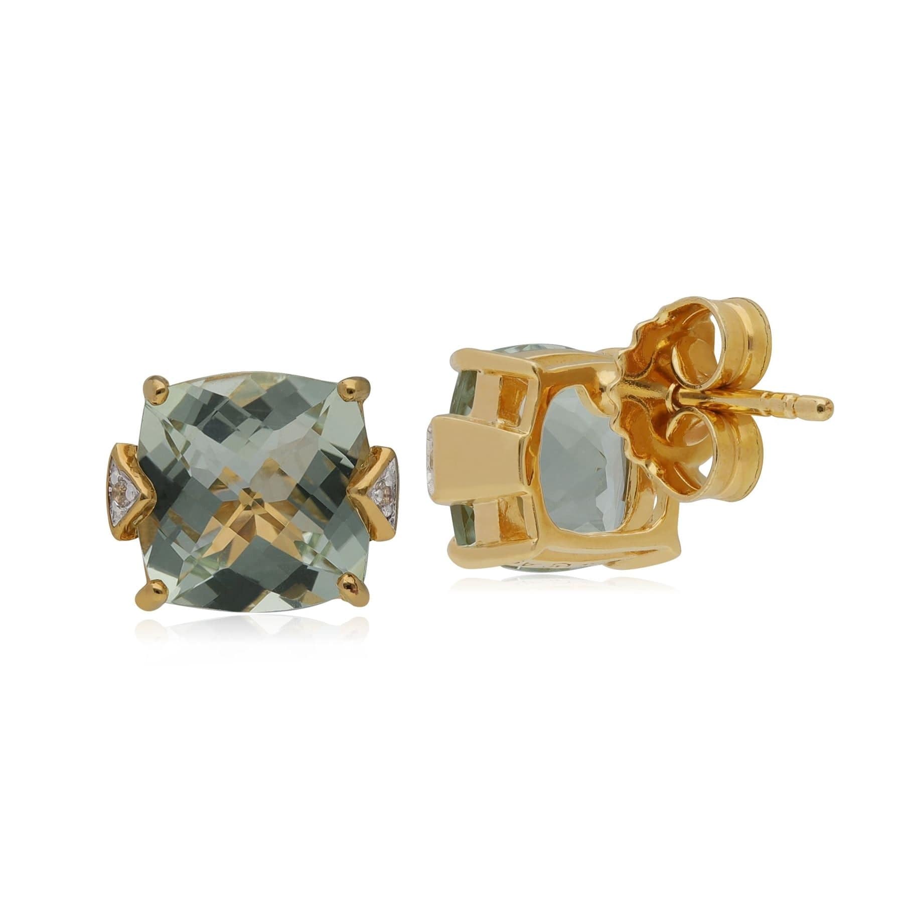 T1148E90T0 Kosmos Green Mint Quartz & Topaz Stud Earrings in Rose Gold Plated Sterling Silver 2