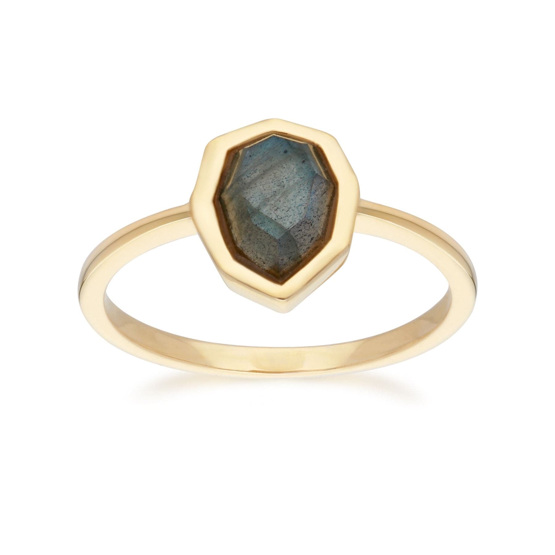 271R025402925 Irregular B Gem Labradorite Ring in Gold Plated Sterling Silver 2