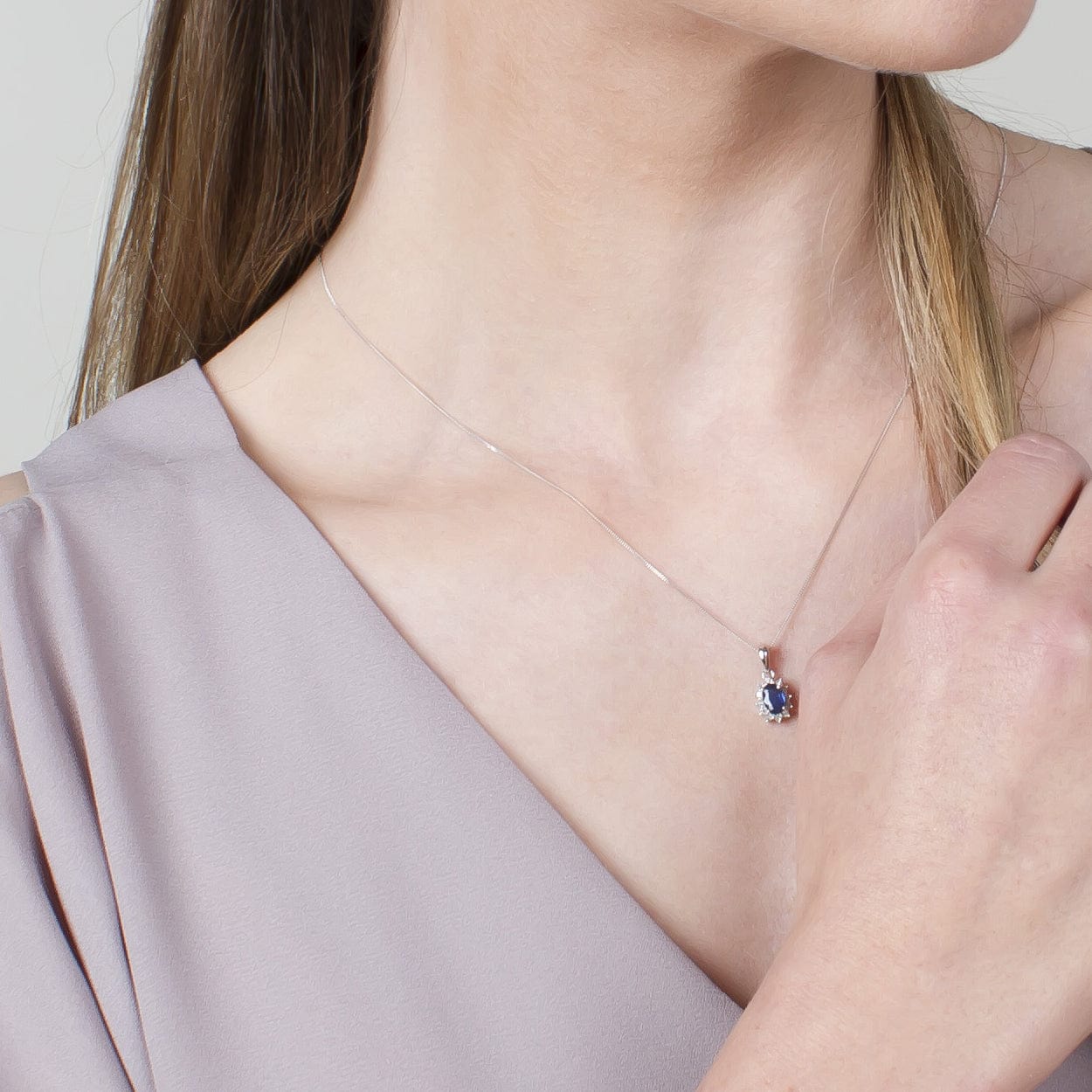 Sapphire & Diamond Cluster Pendant