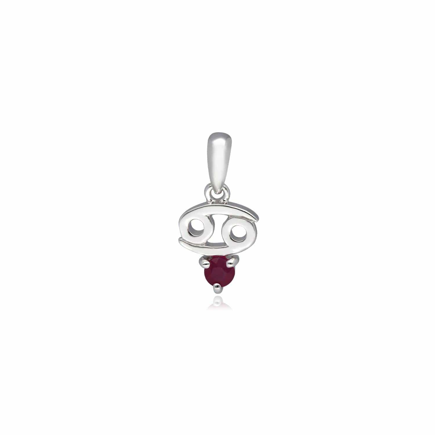 Ruby Cancer Zodiac Charm 