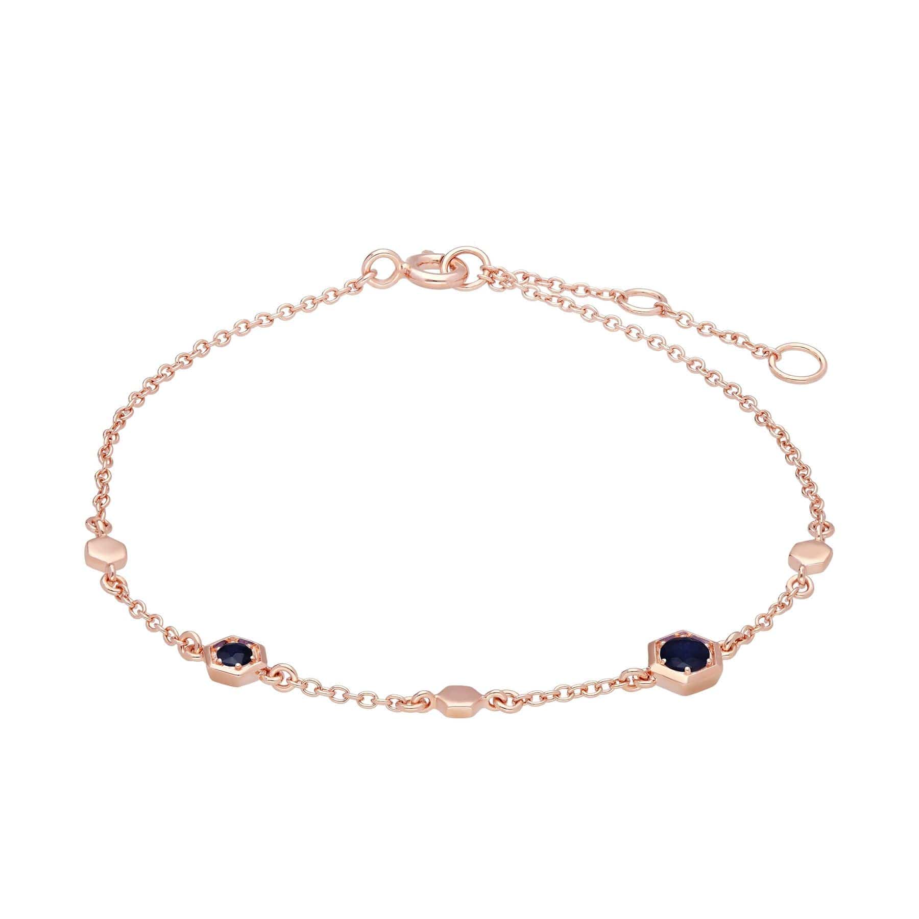 Gemondo Honeycomb Sapphire Link Bracelet in 9ct Rose Gold
