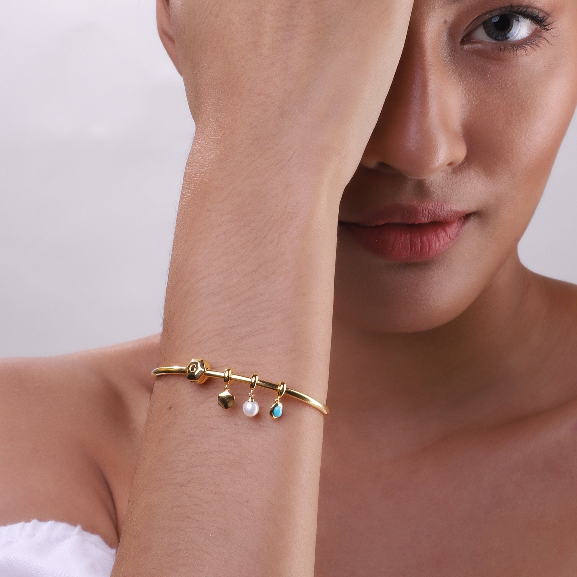 Achievement 'Stone of Protection' Gold Plated Turquoise Charm - Gemondo