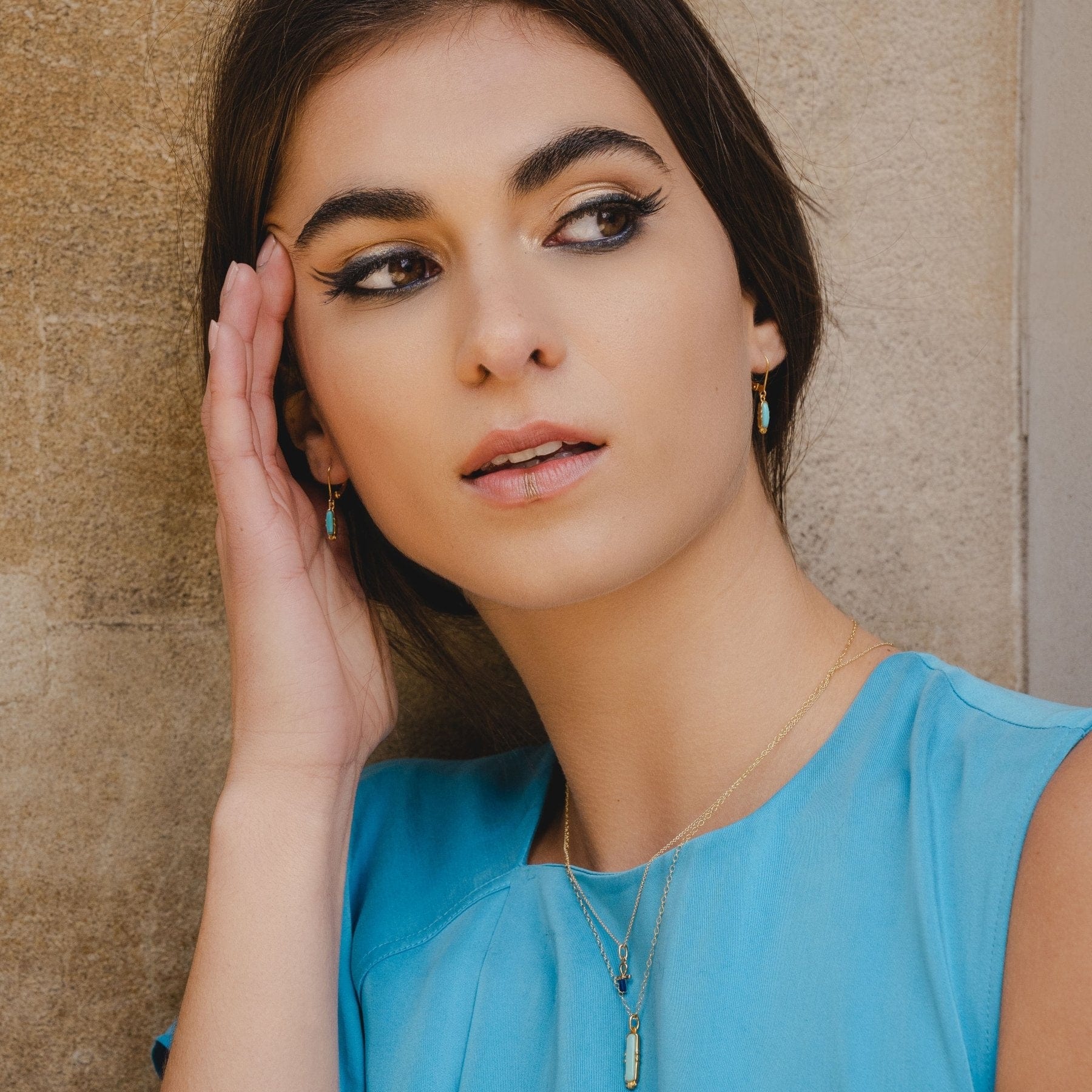 ECFEW™ 'The Ruler' Turquoise Talisman Pendant and Earrings