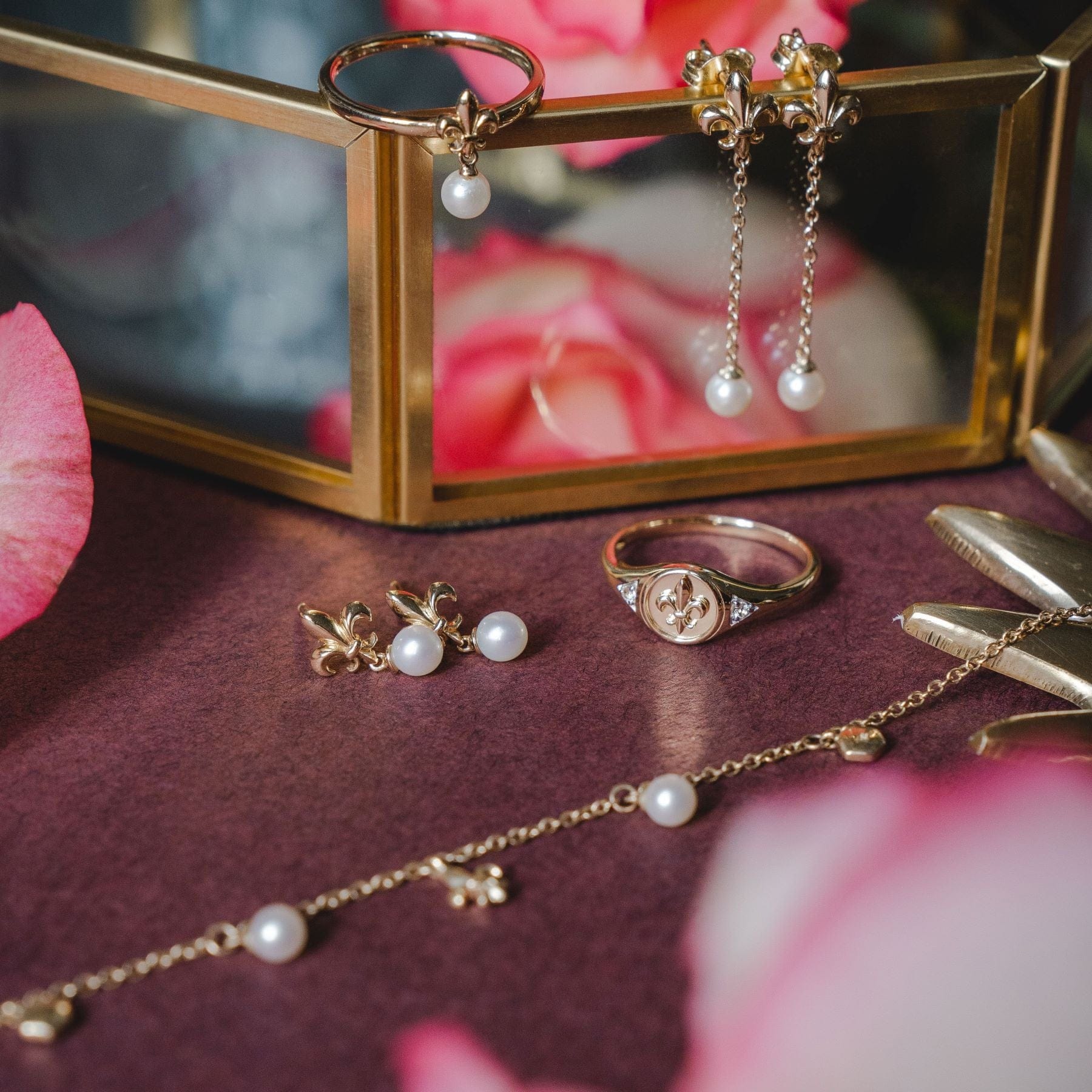 ECFEW™ 'The Liberator' Pearl Fleur De Lis Collection in 9ct Yellow Gold