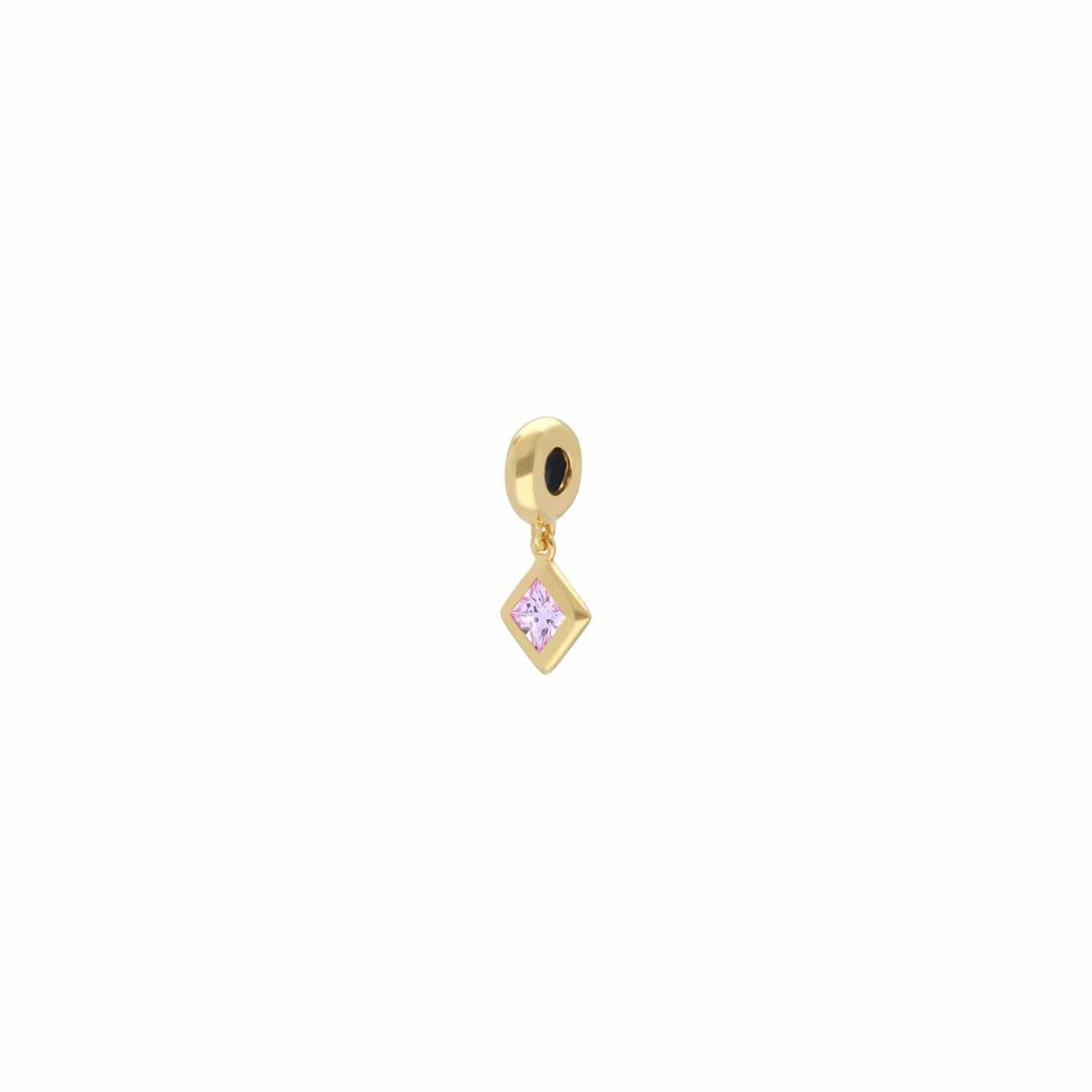 Achievement 'Stone of Fortune' Gold Plated Pink Sapphire Charm - Gemondo