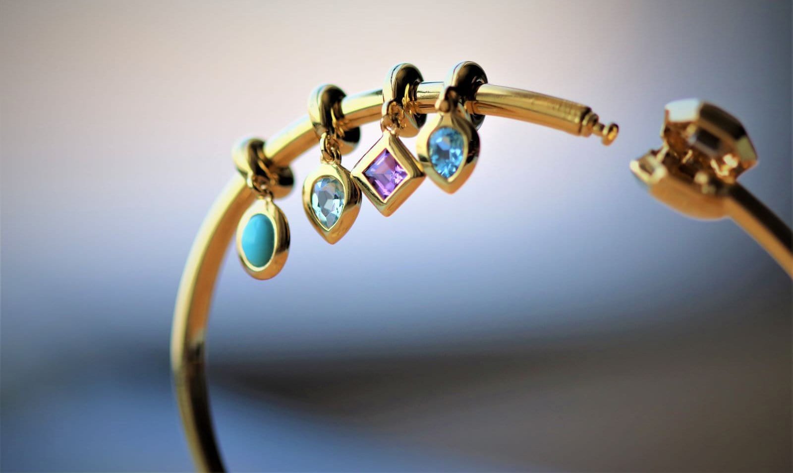 Achievement 'Stone of Serenity' Gold Plated Aquamarine Charm - Gemondo