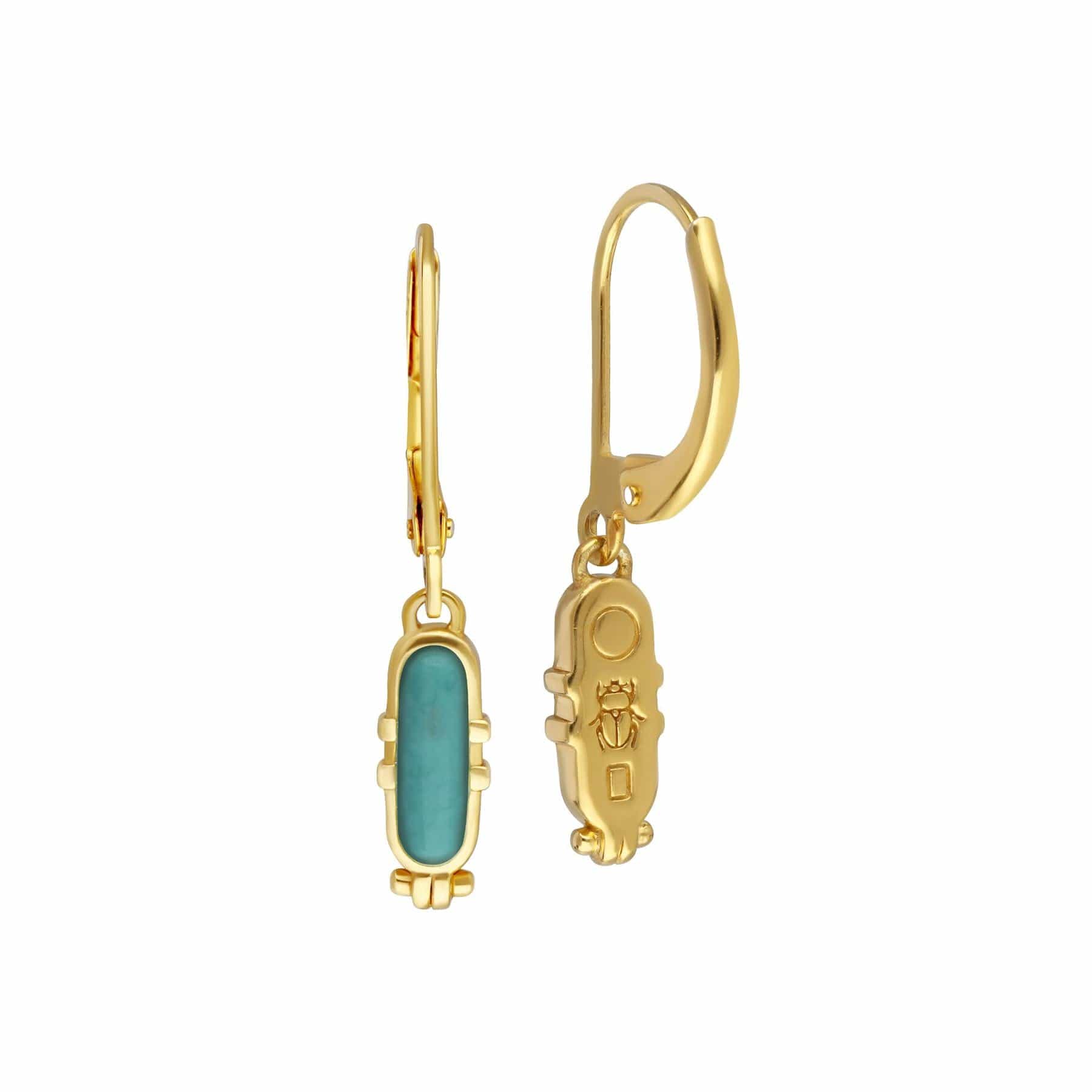 ECFEW™ 'The Ruler' Turquoise Talisman Hoop Earrings Back